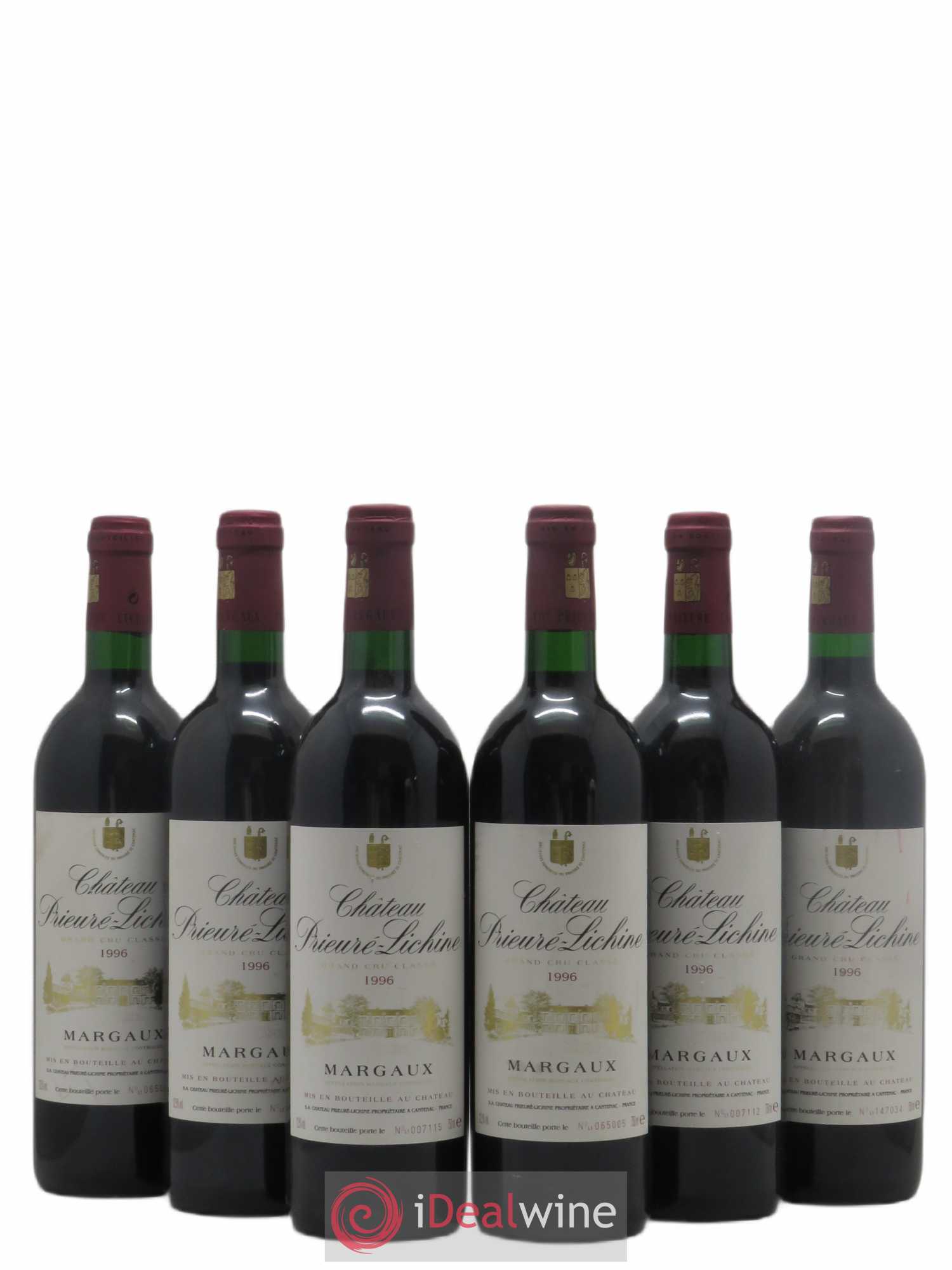 Château Prieuré Lichine 4ème Grand Cru Classé 1996 - Lot de 6 bouteilles - 0