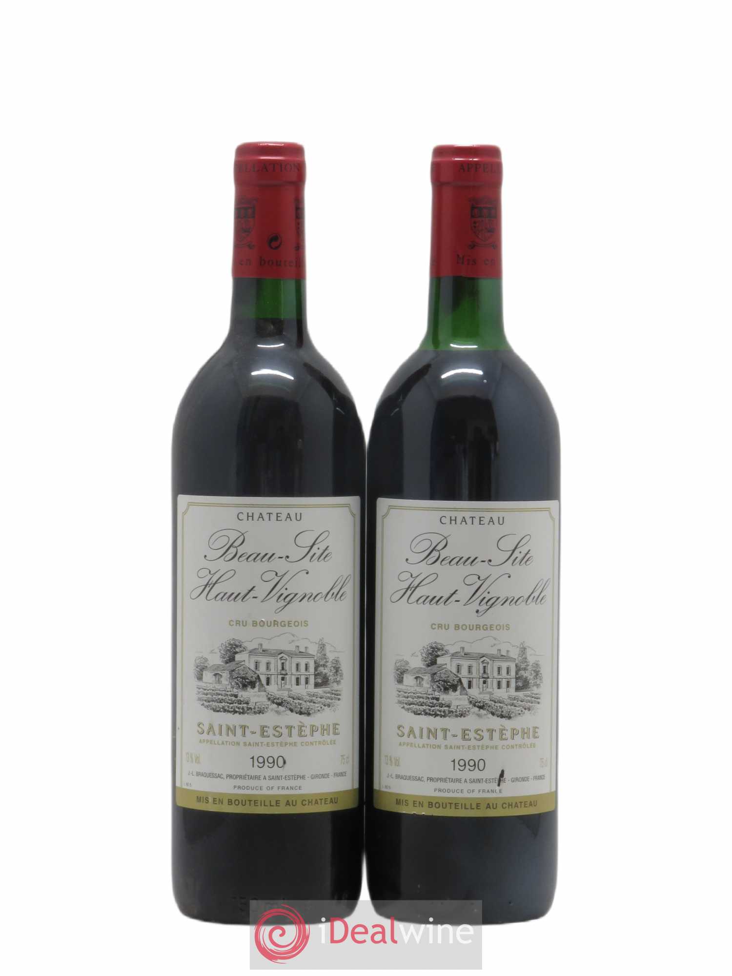Château Beau Site Haut Vignoble Cru Bourgeois (sans prix de réserve) 1990 - Lot de 2 bouteilles - 0