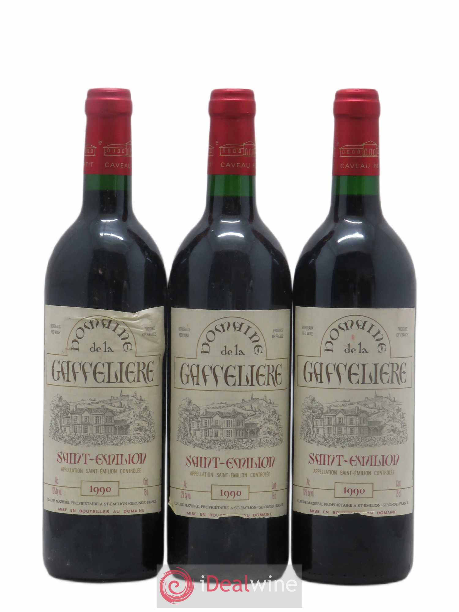 Saint-Émilion Domaine de la Gaffeliere 1990 - Posten von 3 Flaschen - 0