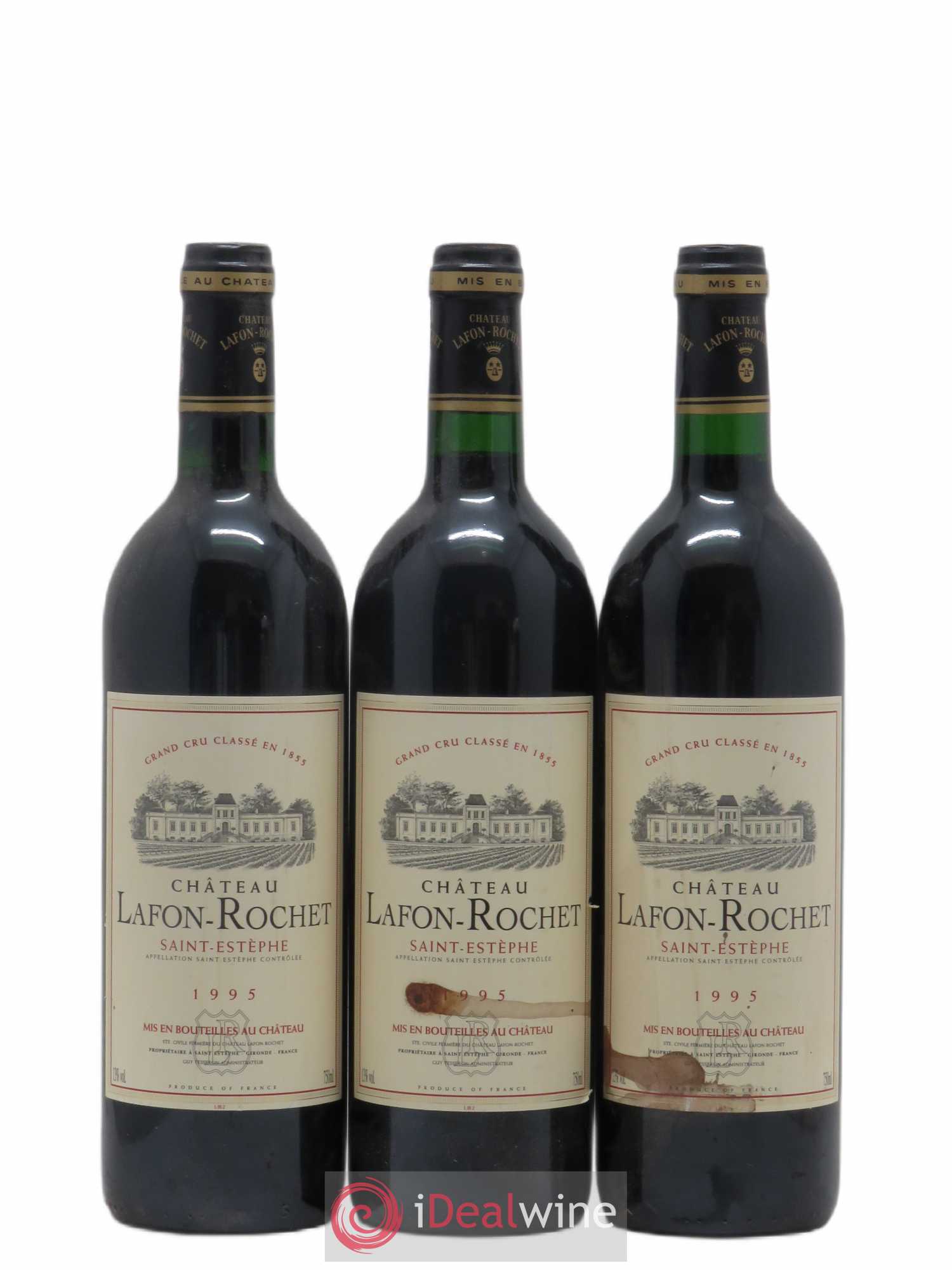 Château Lafon Rochet 4ème Grand Cru Classé 1995 - Lot de 3 bouteilles - 0