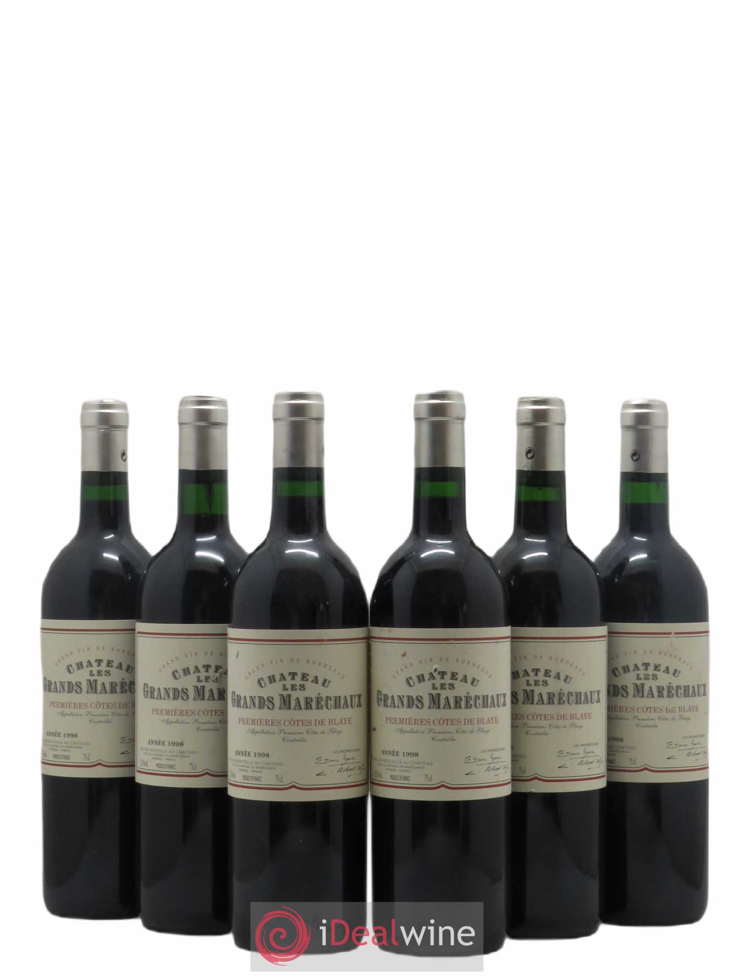 Premières-Côtes-de-Blaye (Blaye-Côtes-de-Bordeaux) Chateau Les Grands Marechaux (sans prix de réserve) 1998 - Lot de 6 bouteilles - 0