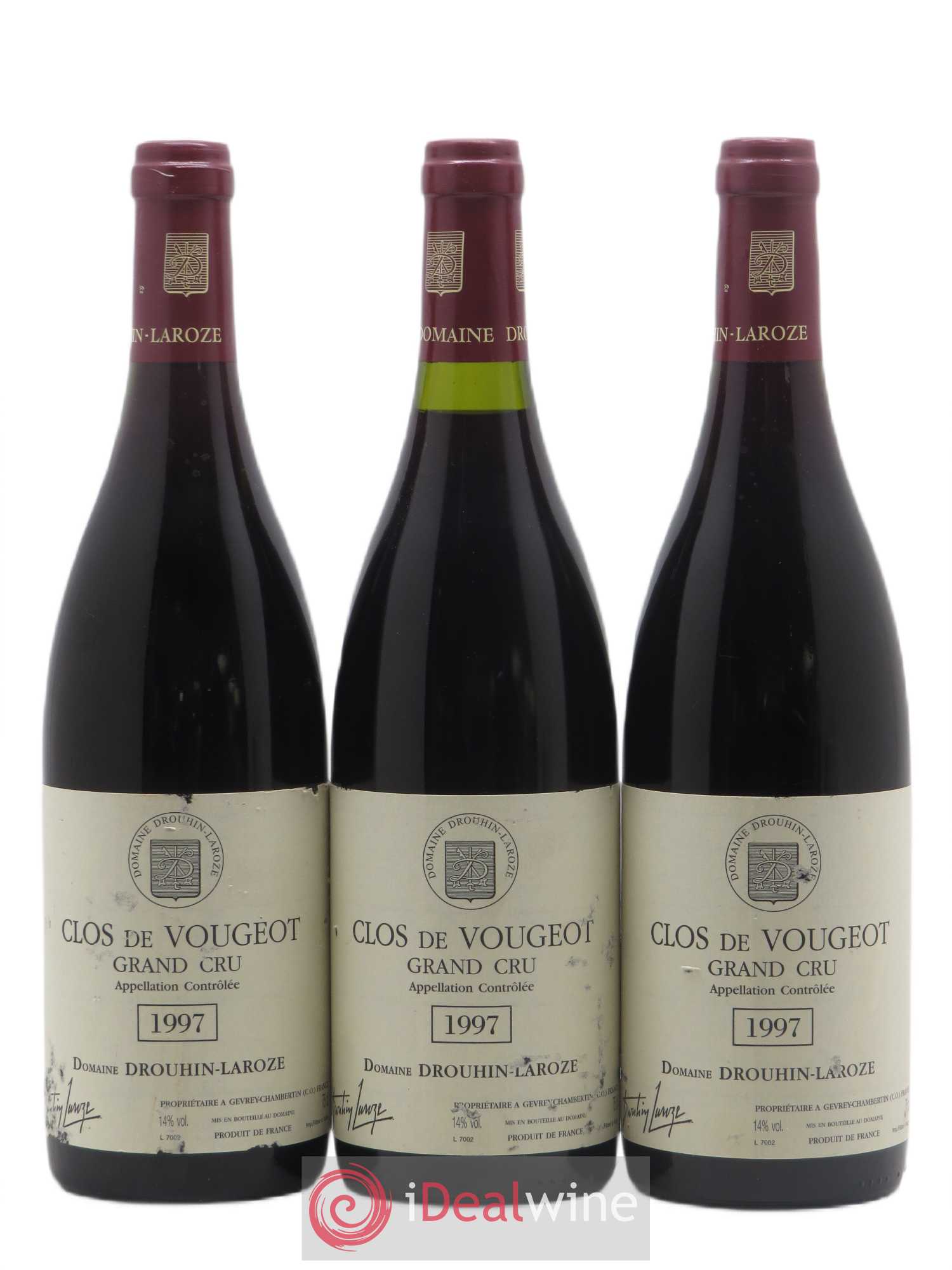 Clos de Vougeot Grand Cru Domaine Drouhin-Laroze 1997 - Lot de 3 bouteilles - 0