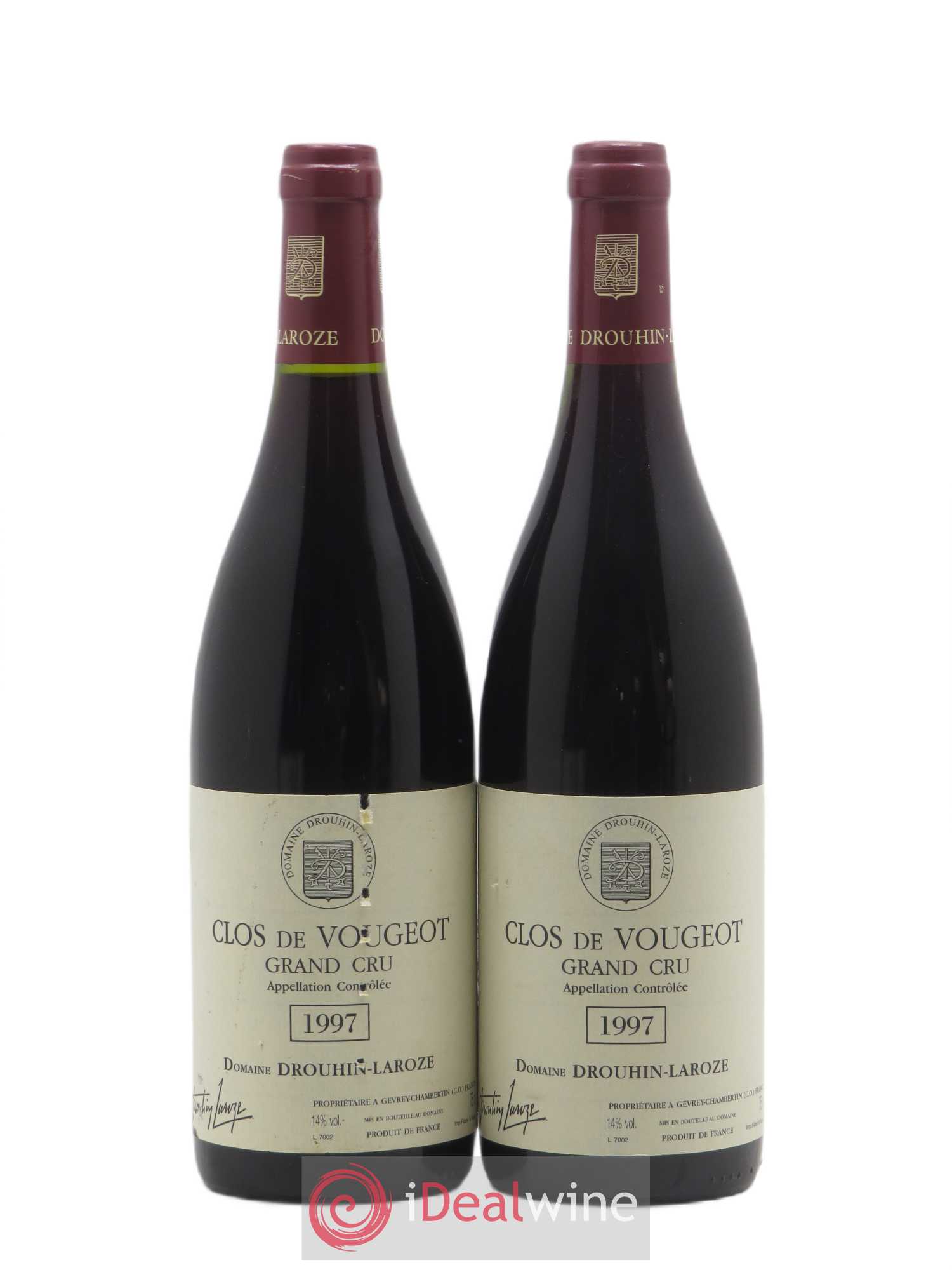 Clos de Vougeot Grand Cru Domaine Drouhin-Laroze 1997 - Lot de 2 bouteilles - 0