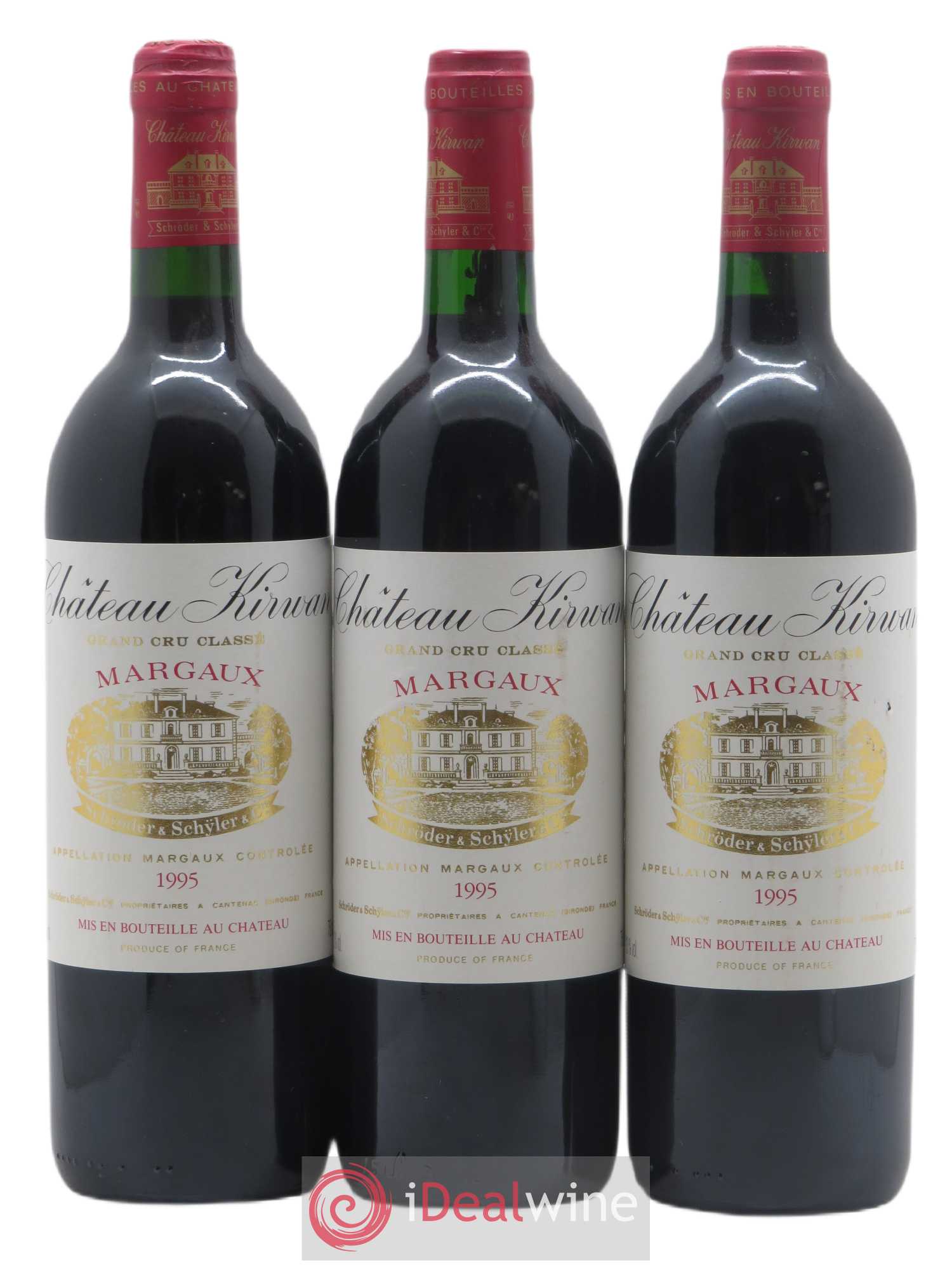 Château Kirwan 3ème Grand Cru Classé 1995 - Lot de 3 bouteilles - 0