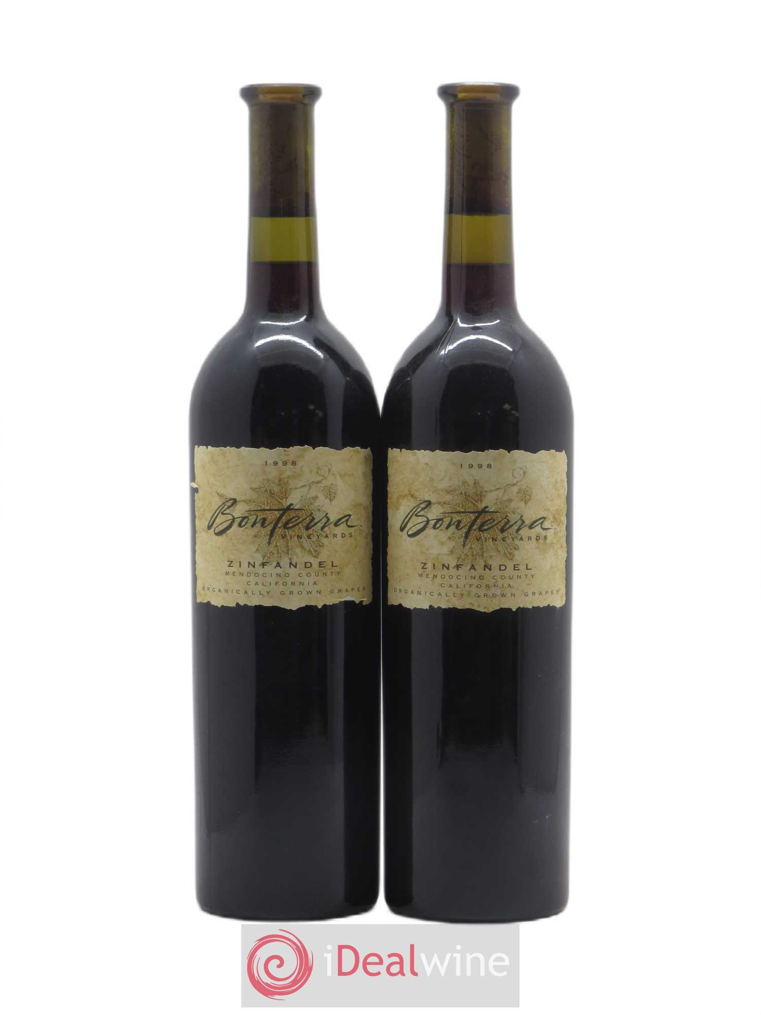 USA California Zinfandel Bonterra 1998 - Posten von 2 Flaschen - 0