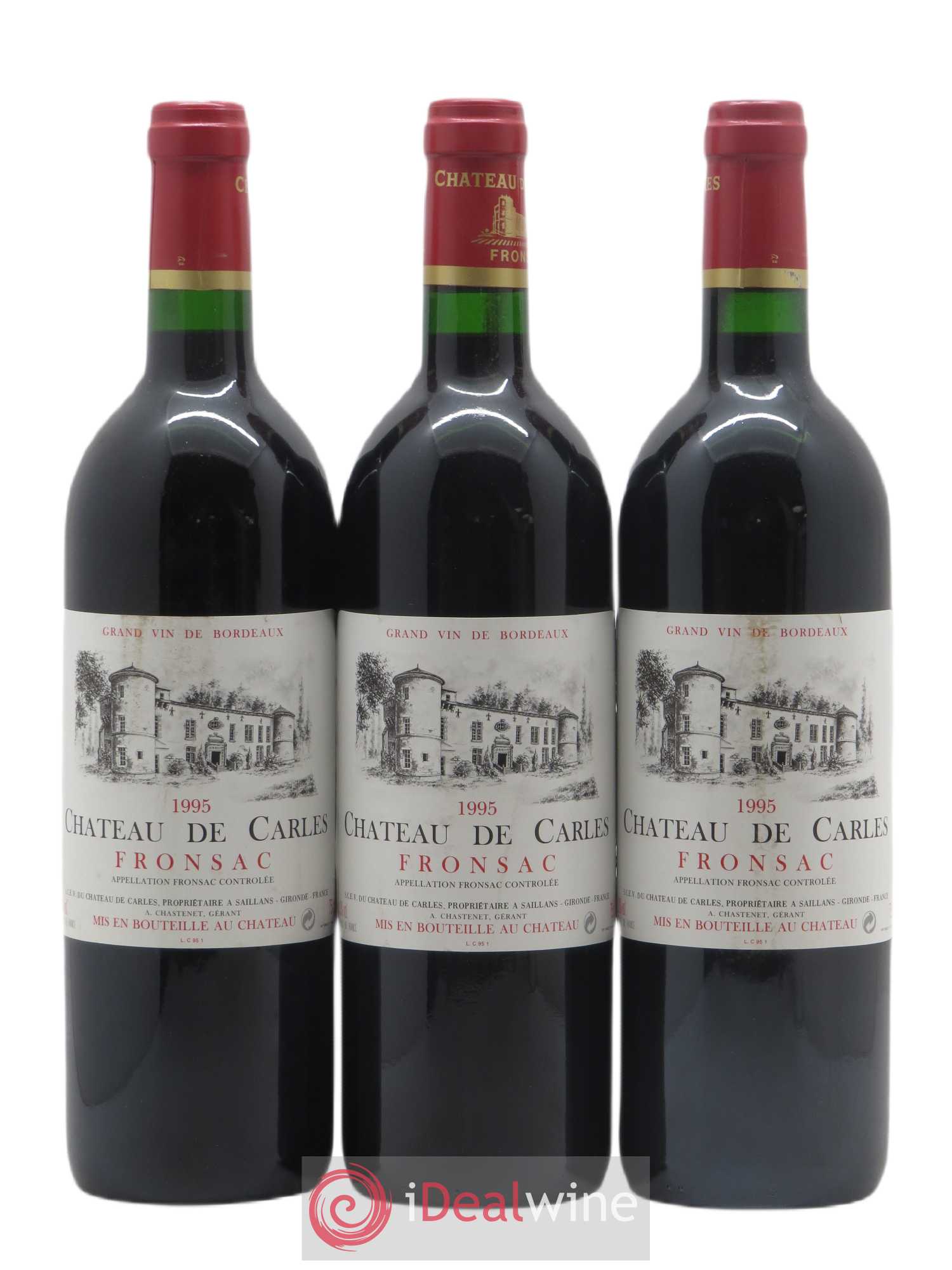 Château de Carles (sans prix de réserve) 1995 - Lot de 3 bouteilles - 0