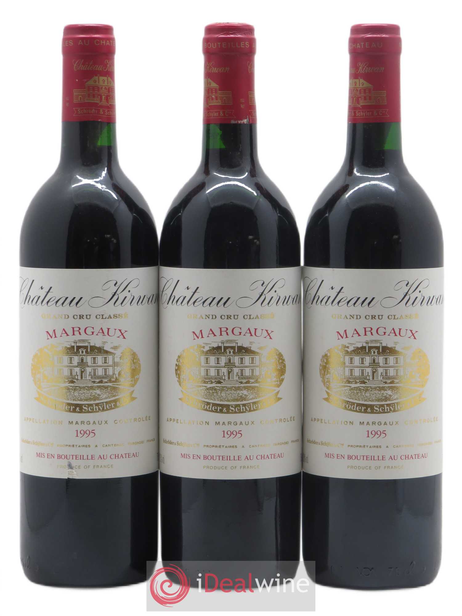 Château Kirwan 3ème Grand Cru Classé 1995 - Lot de 3 bouteilles - 0