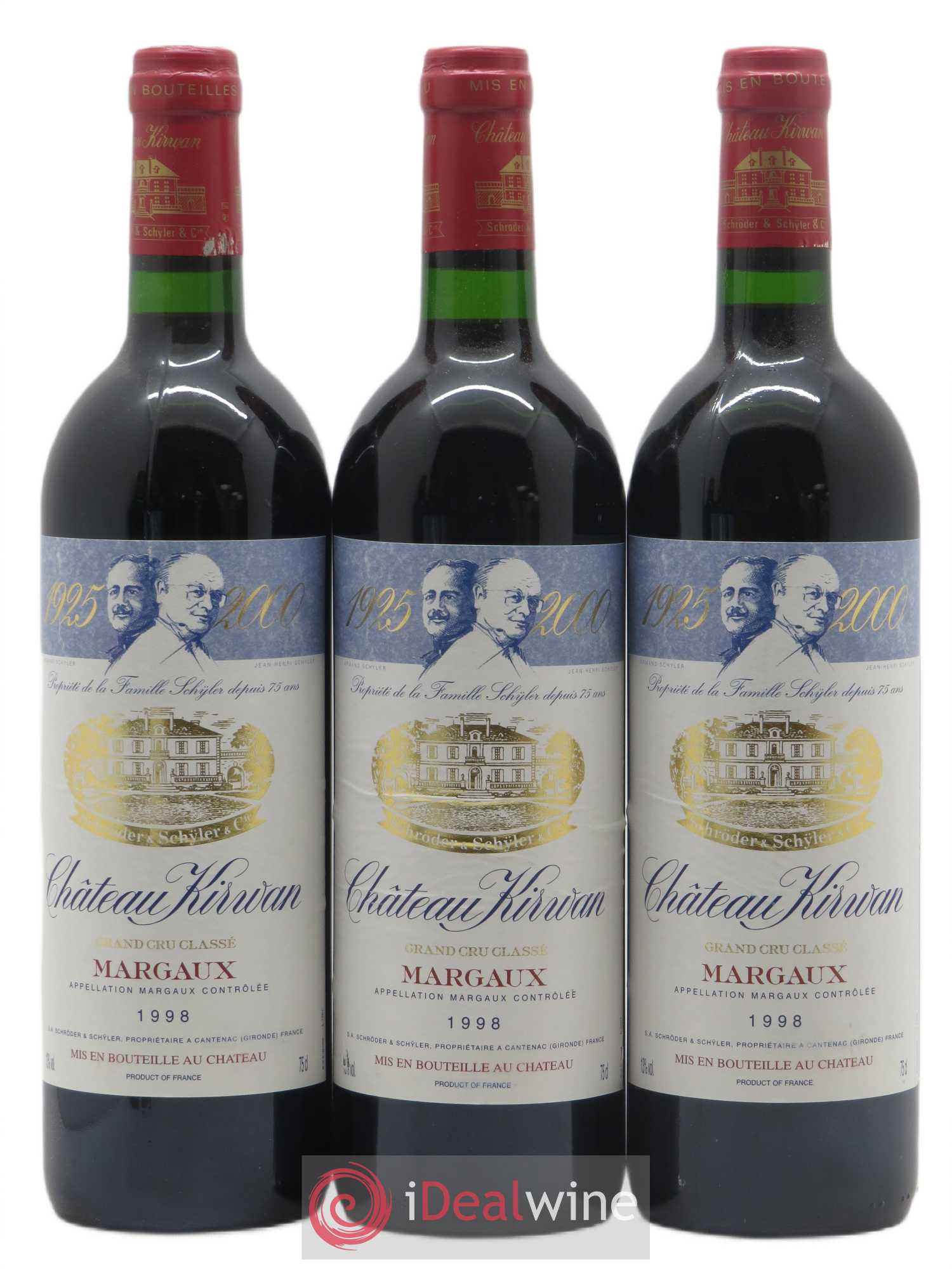 Château Kirwan 3ème Grand Cru Classé 1998 - Lot de 6 bouteilles - 2