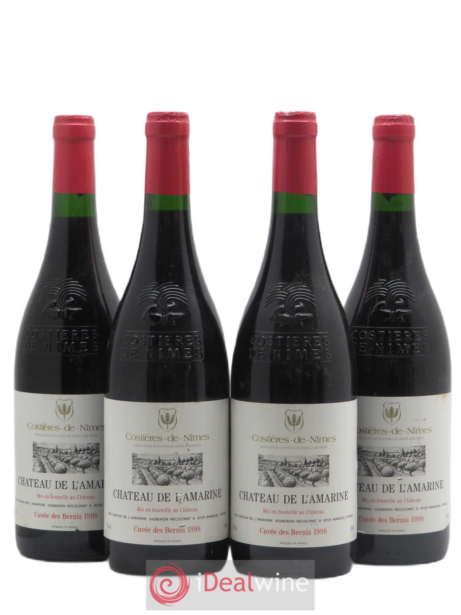 Costières de Nîmes Cuvée de Bernis Chateau de L'Amarine 1998 - Posten von 4 Flaschen - 0