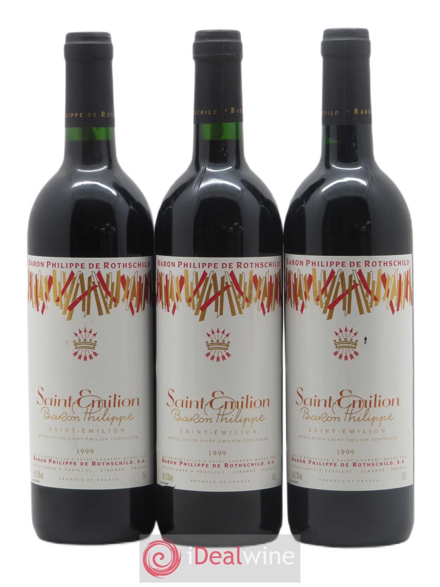 Saint-Émilion Baron Philippe de Rothschild 1999 - Posten von 3 Flaschen - 0