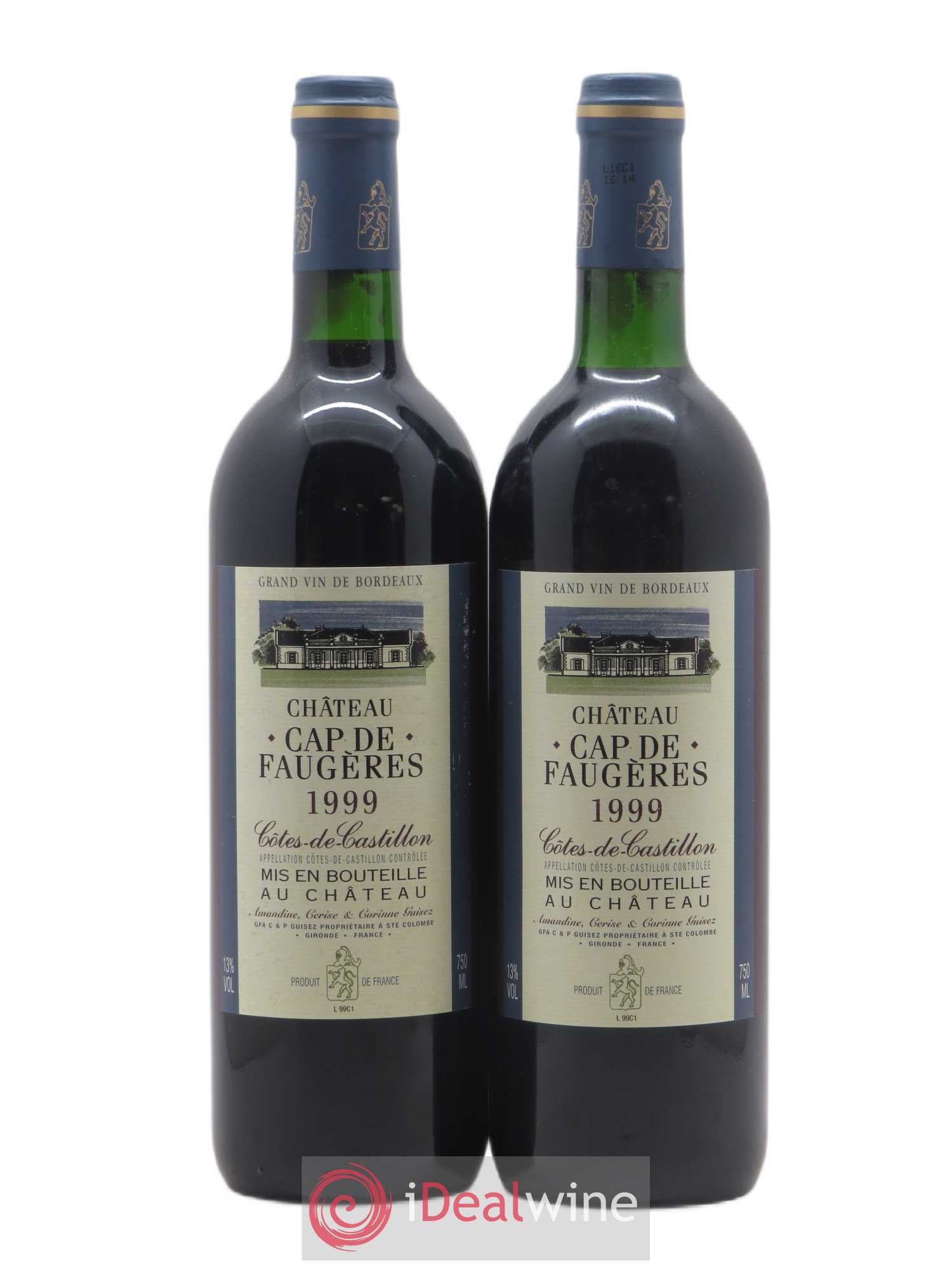Château Cap de Faugères 1999 - Lot de 2 bouteilles - 0