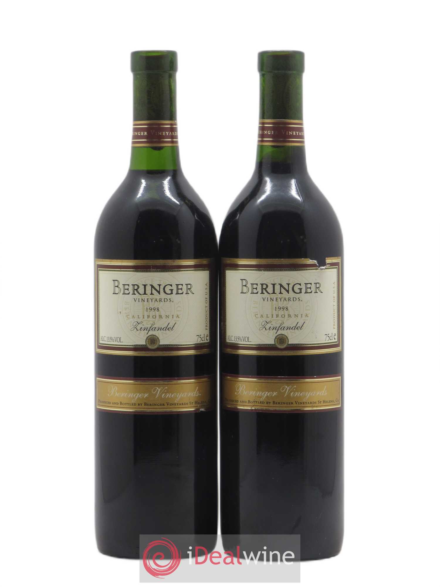 USA California Zinfandel Beringer 1998 - Posten von 2 Flaschen - 0