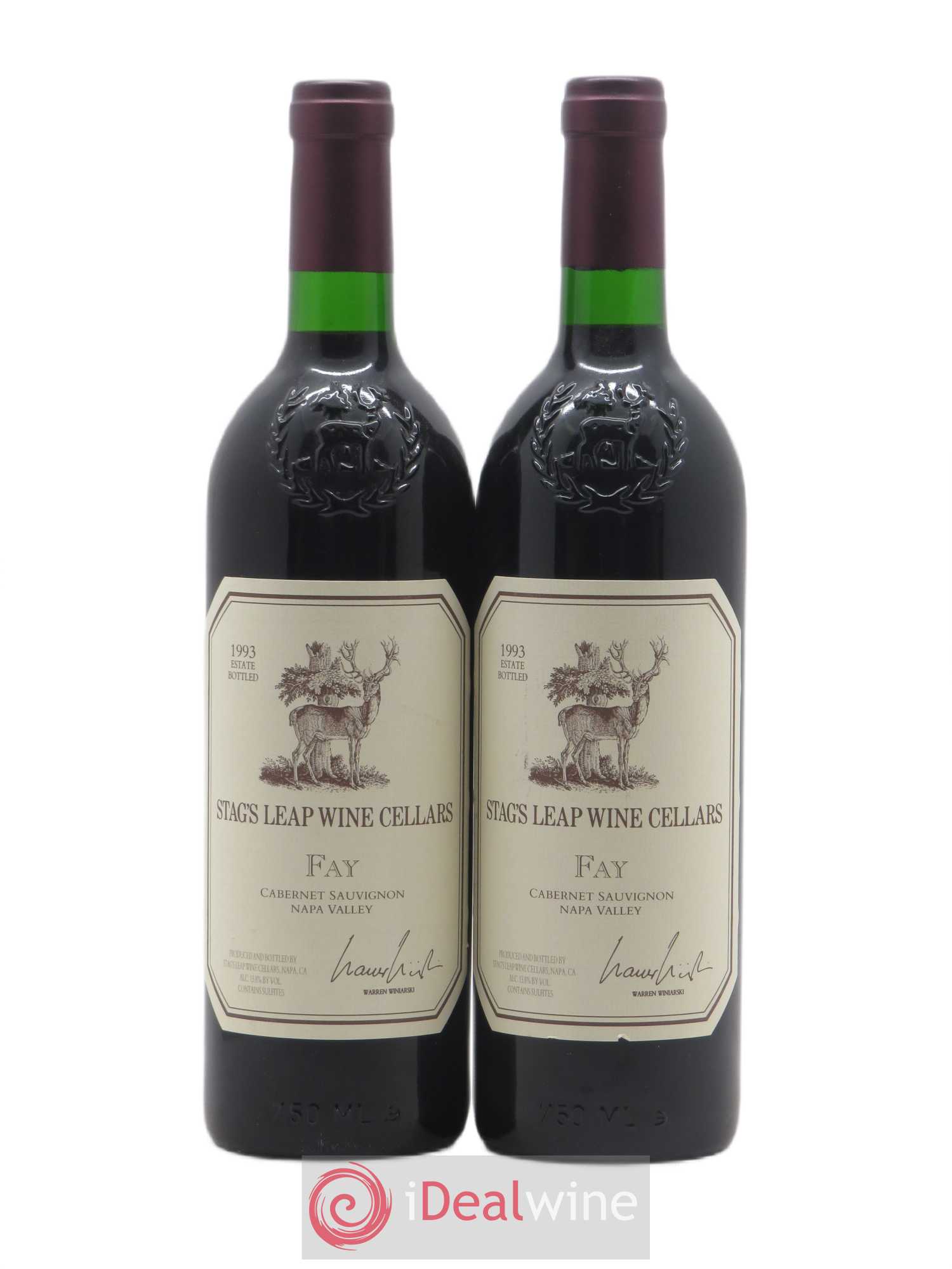 USA Napa Valley Fay Cabernet Sauvignon Stag's Leap Wine Cellars 1993 - Posten von 2 Flaschen - 0