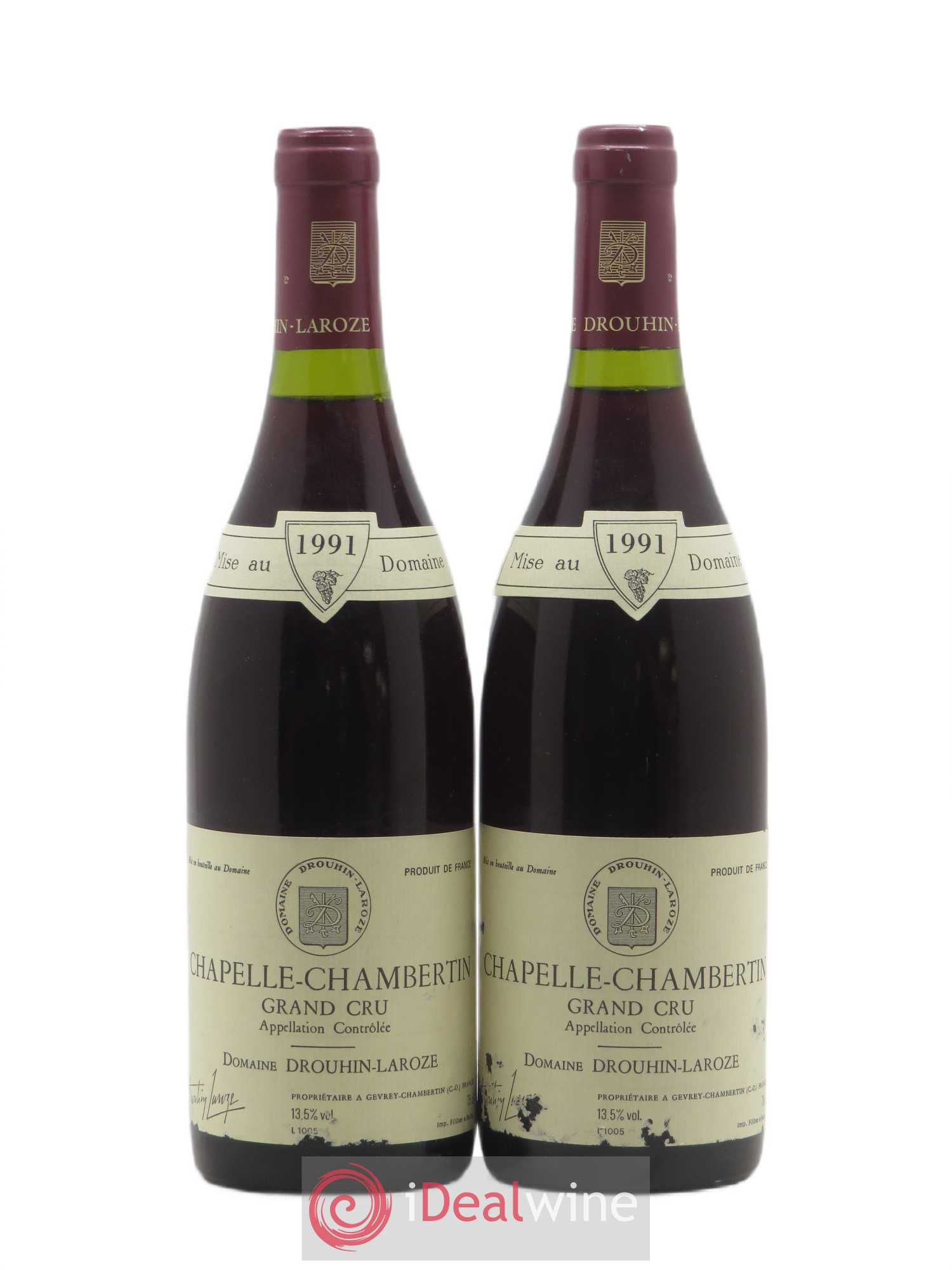 Chapelle-Chambertin Grand Cru Domaine Drouhin-Laroze 1991 - Lot de 2 bouteilles - 0