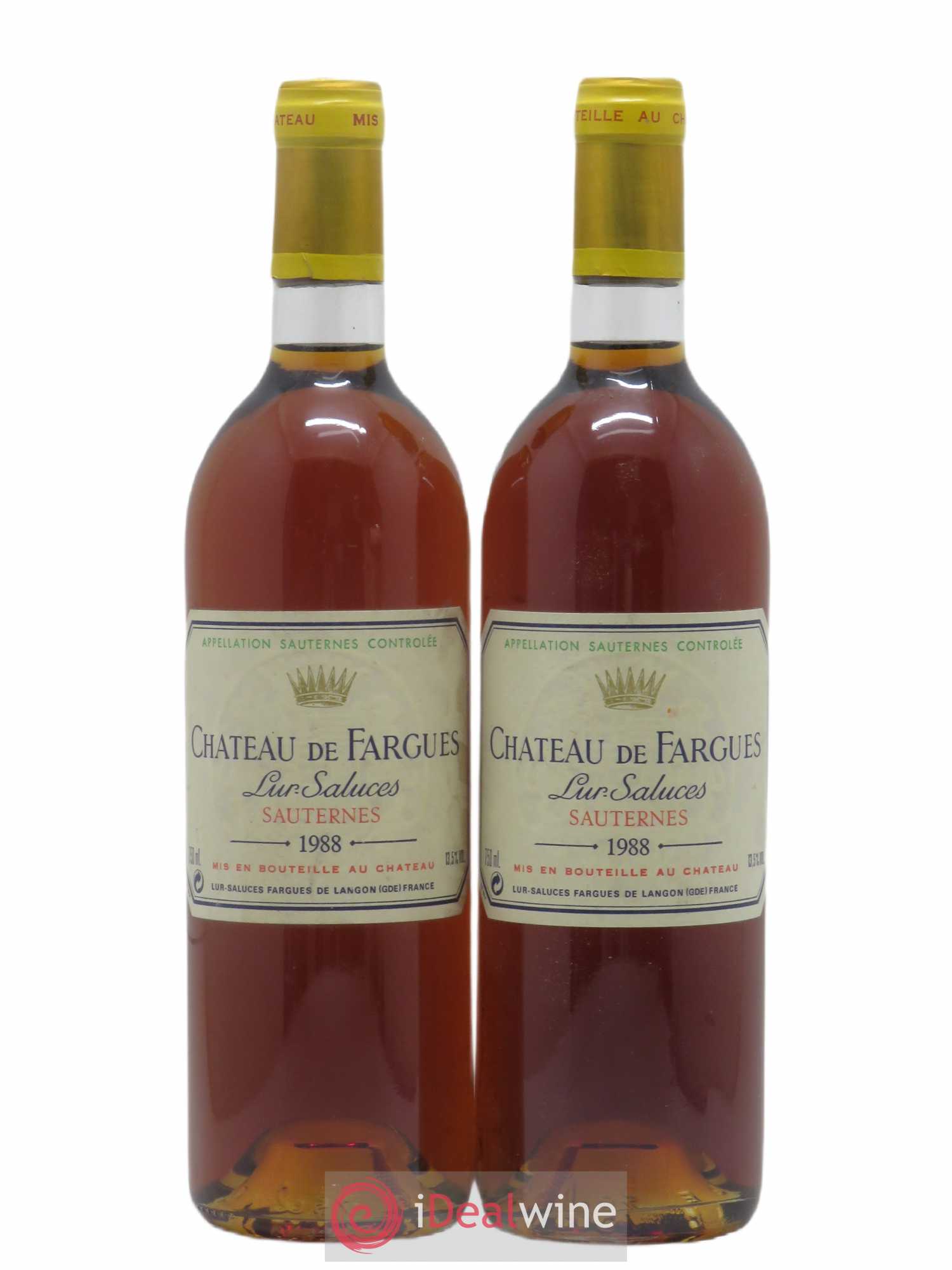 Château de Fargues 1988 - Lotto di 2 bottiglie - 0