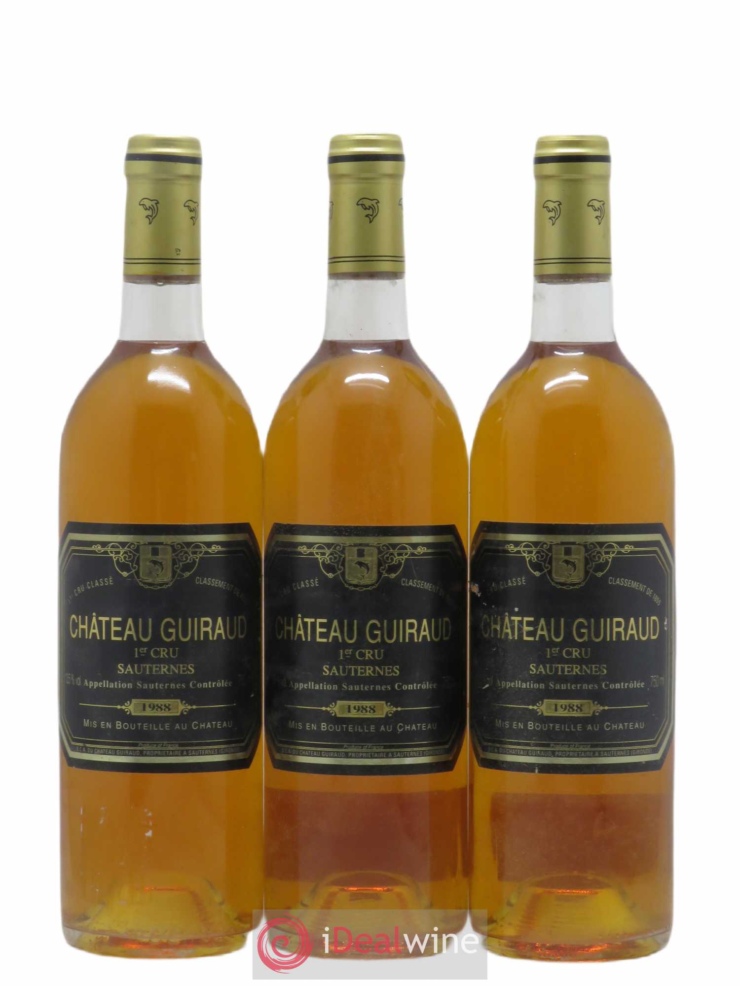 Château Guiraud 1er Grand Cru Classé 1988 - Lotto di 3 bottiglie - 0