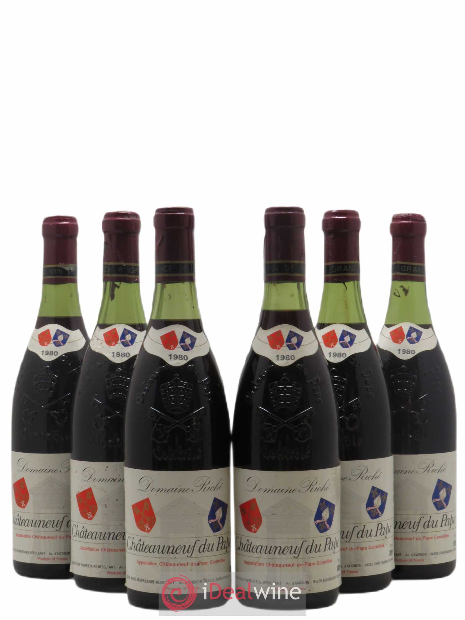 Châteauneuf-du-Pape Domaine Riché 1980 - Lot de 6 bouteilles - 0