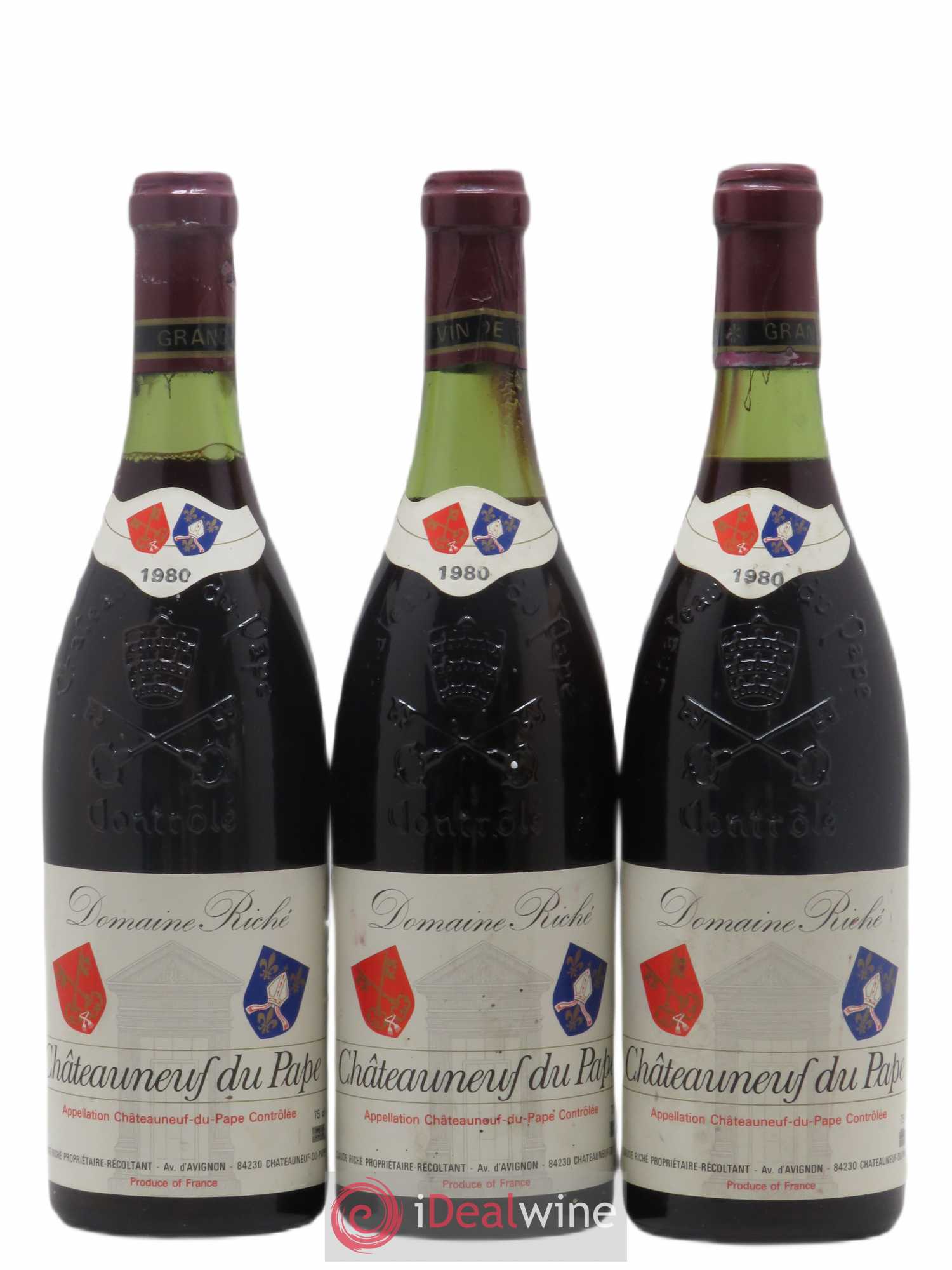 Châteauneuf-du-Pape Domaine Riché 1980 - Posten von 3 Flaschen - 0