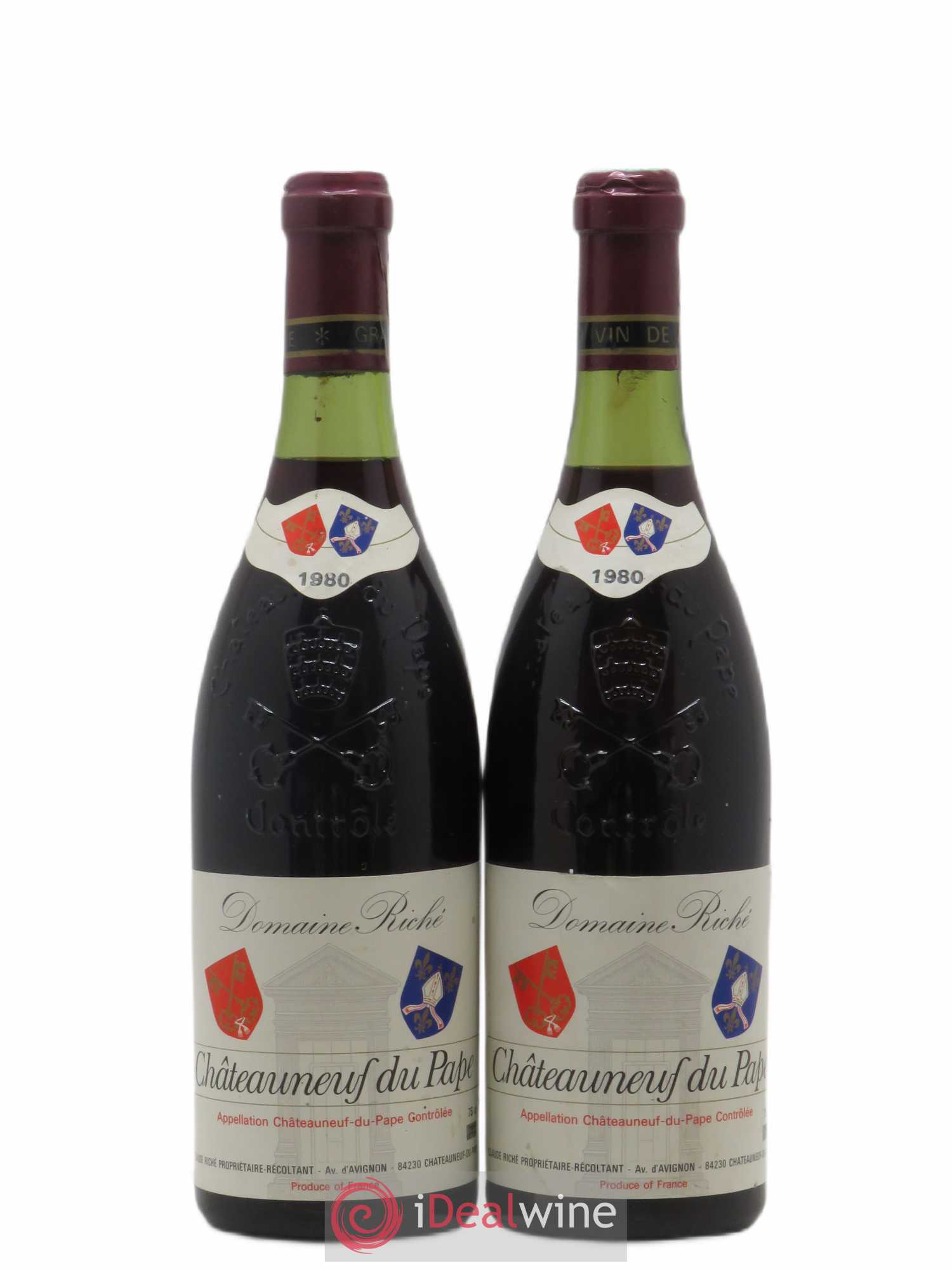 Châteauneuf-du-Pape Domaine Riché 1980 - Lot de 2 bouteilles - 0