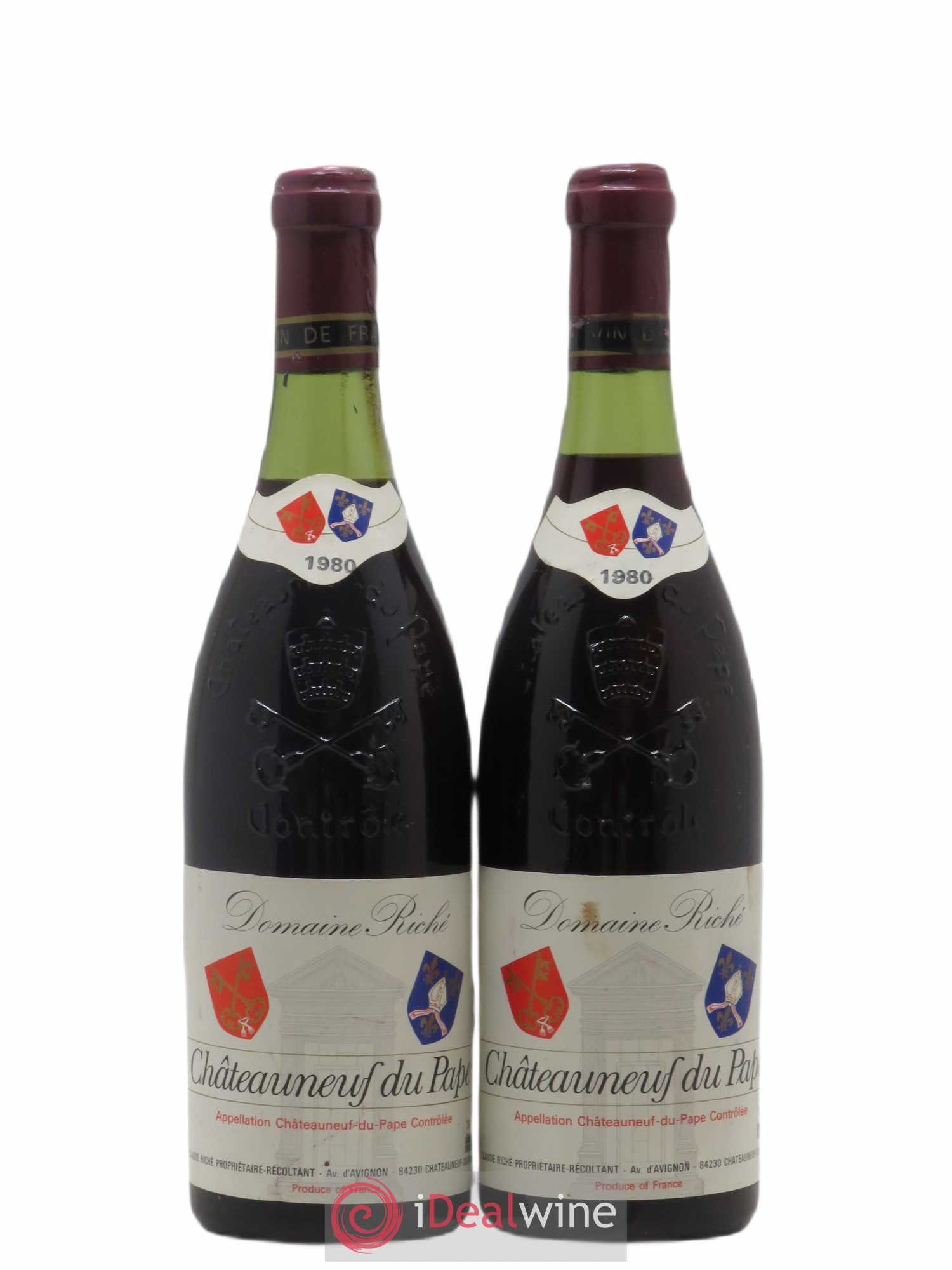 Châteauneuf-du-Pape Domaine Riché 1980 - Lot de 2 bouteilles - 0