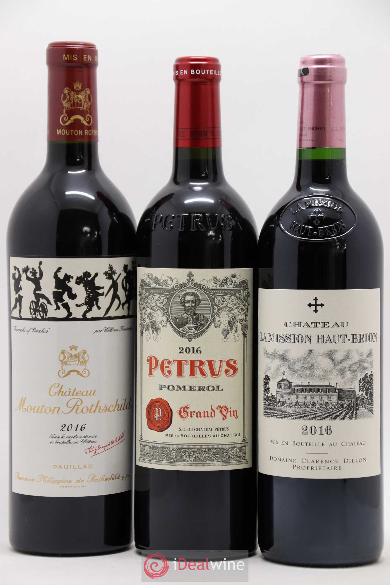 Caisse Collection Duclot Margaux,Yquem, Pétrus, Mission Haut Brion, Mouton Rothschild, Lafite Rothschild, Ausone, Haut Brion, Cheval Blanc 2016 - Posten von 9 Flaschen - 1