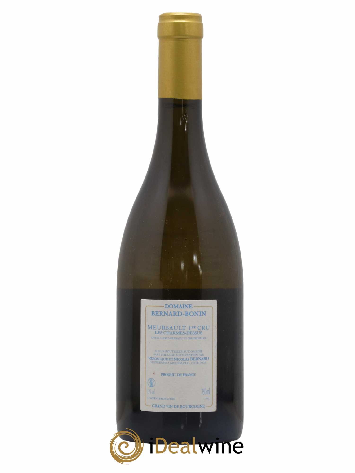 Meursault 1er Cru Les Charmes Dessus Bernard Bonin 2018 - Lot de 1 bouteille - 1