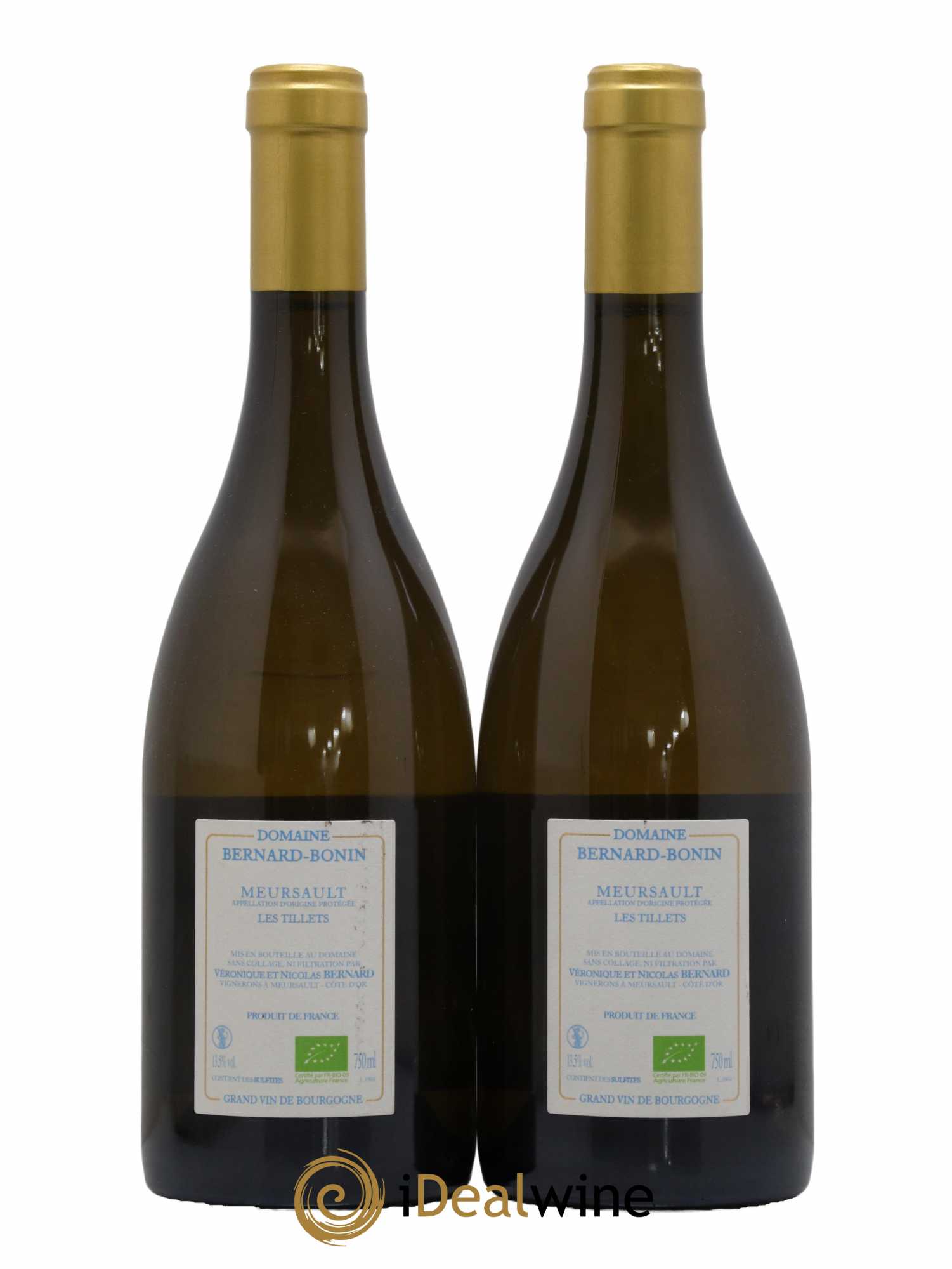 Meursault Les Tillets Bernard Bonin 2019 - Lot de 2 bouteilles - 1