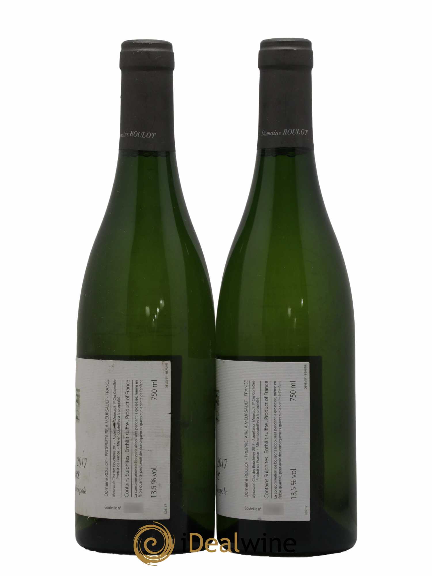 Meursault 1er Cru Clos des Bouchères  Roulot (Domaine) 2017 - Lot de 2 bouteilles - 1