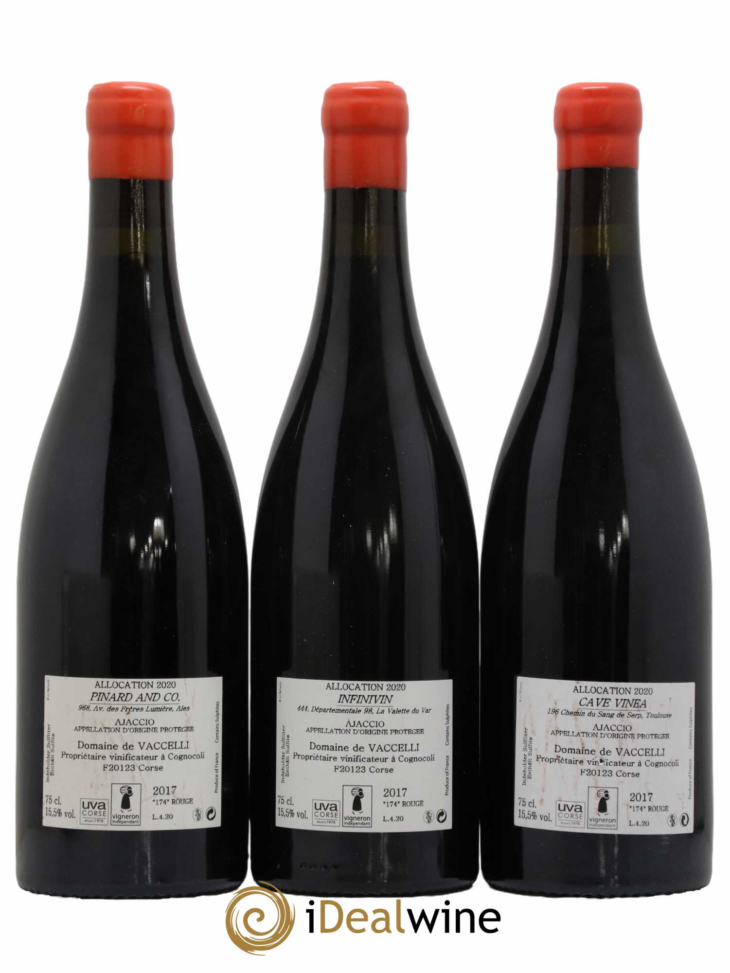 Ajaccio Granit 174 Vaccelli 2017 - Lot of 3 bottles - 1