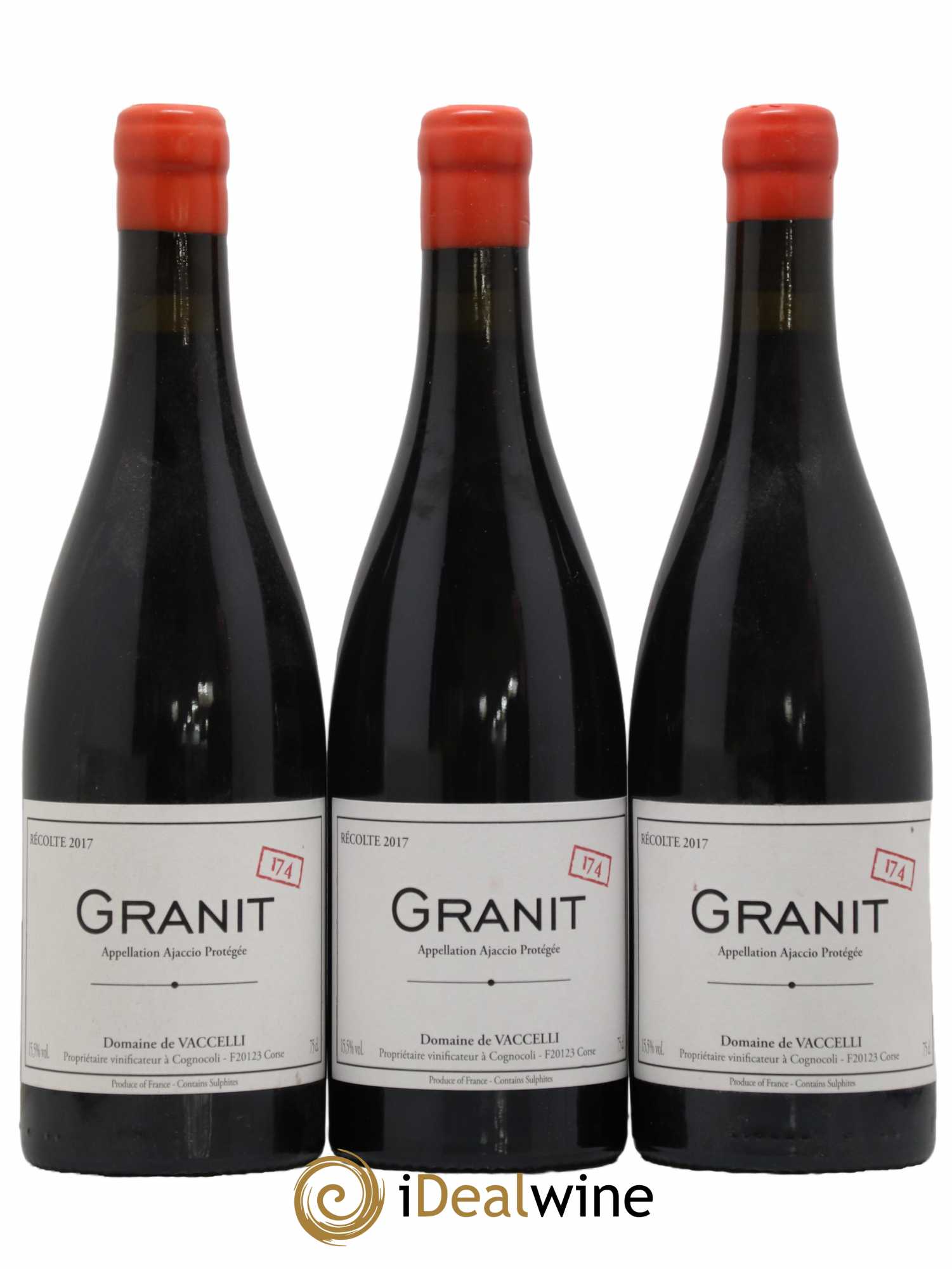 Ajaccio Granit 174 Vaccelli 2017 - Lot of 3 bottles - 0