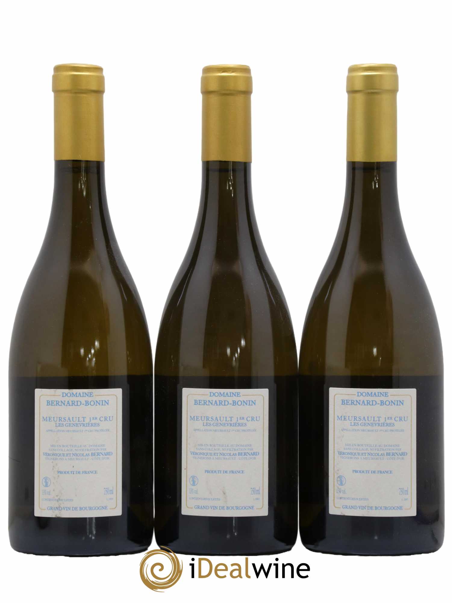 Meursault 1er Cru Les Genevrières Bernard Bonin 2018 - Lot de 3 bouteilles - 1
