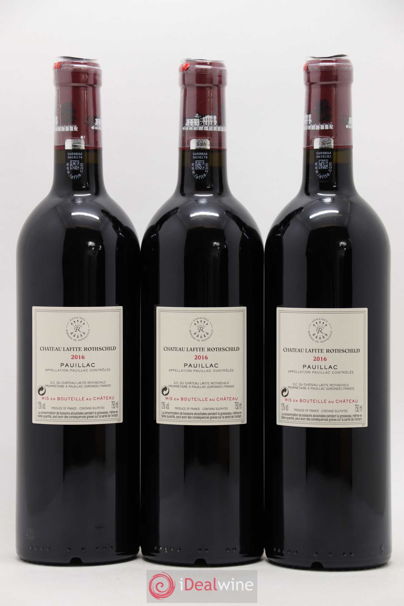 Château Lafite Rothschild 1er Grand Cru Classé 2016 - Lot de 3 bouteilles - 1