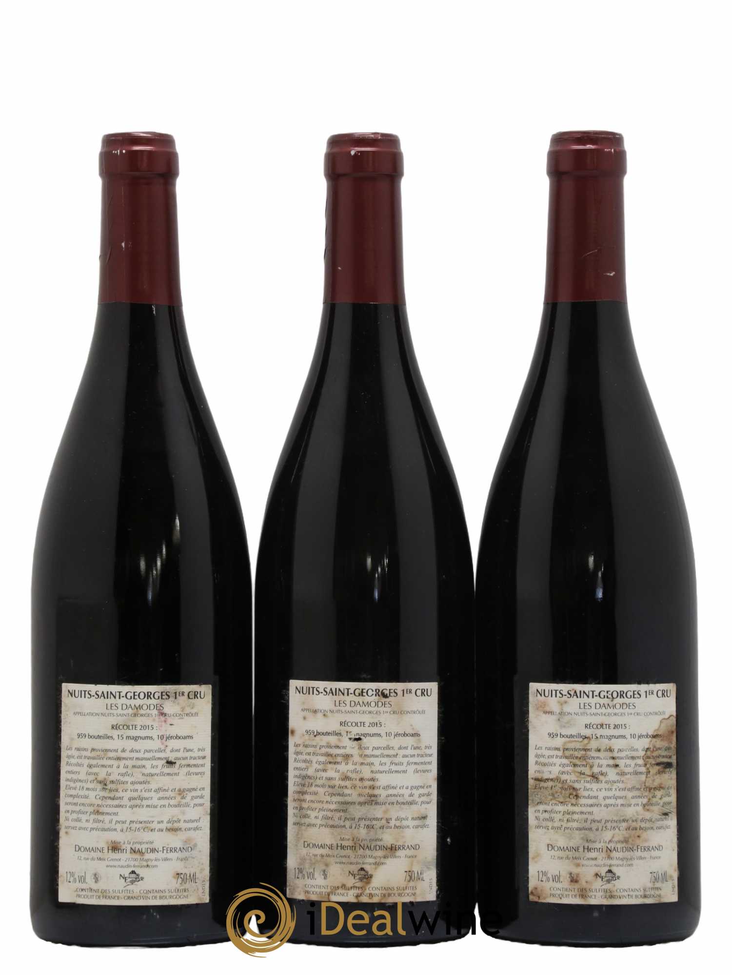 Nuits-Saint-Georges 1er Cru Les Damodes Naudin-Ferrand (Domaine) 2015 - Lot de 3 bouteilles - 1