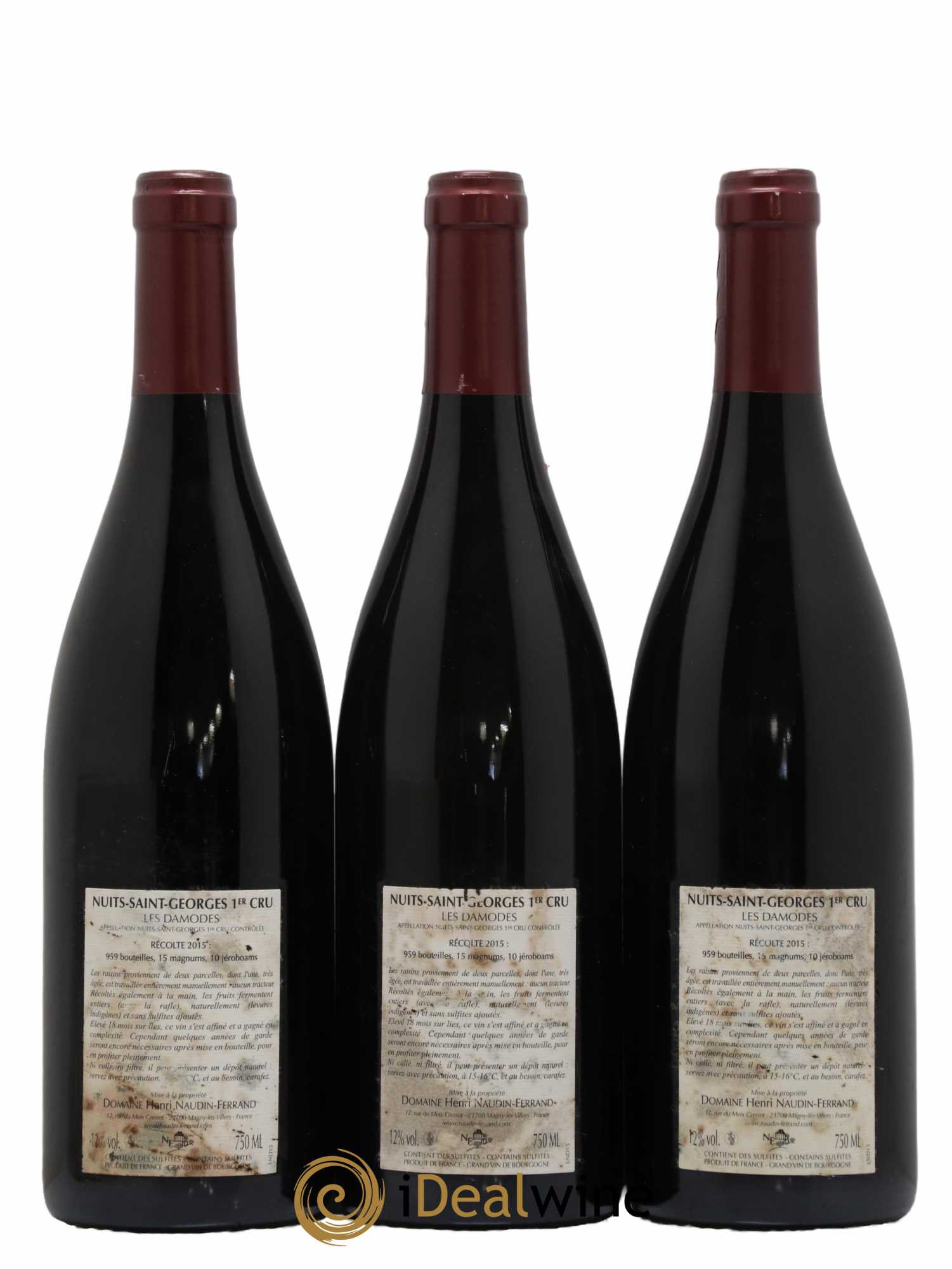 Nuits-Saint-Georges 1er Cru Les Damodes Naudin-Ferrand (Domaine) 2015 - Lot de 3 bouteilles - 1