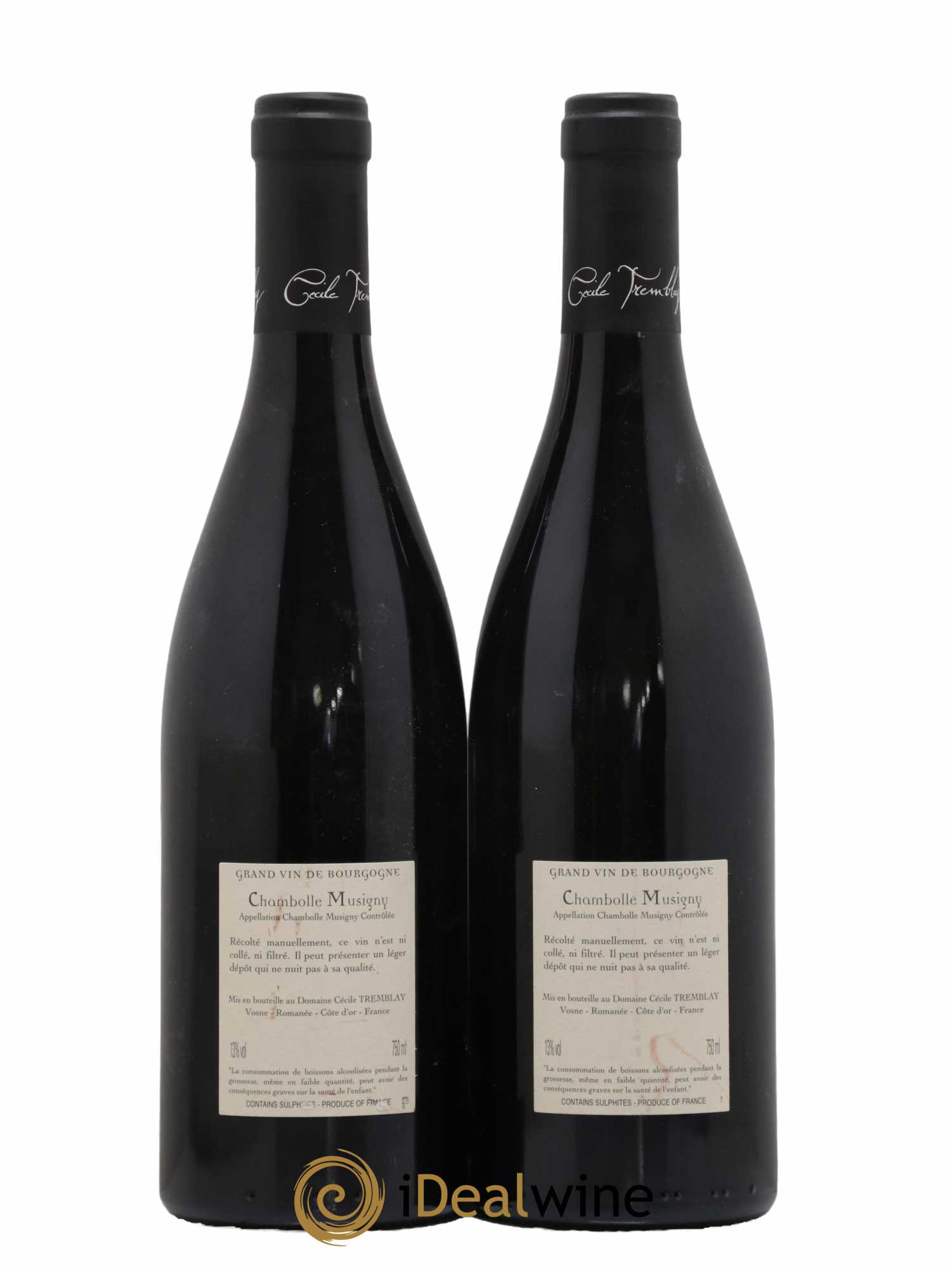 Chambolle-Musigny Les Cabottes Cécile Tremblay 2016 - Lot of 2 bottles - 1