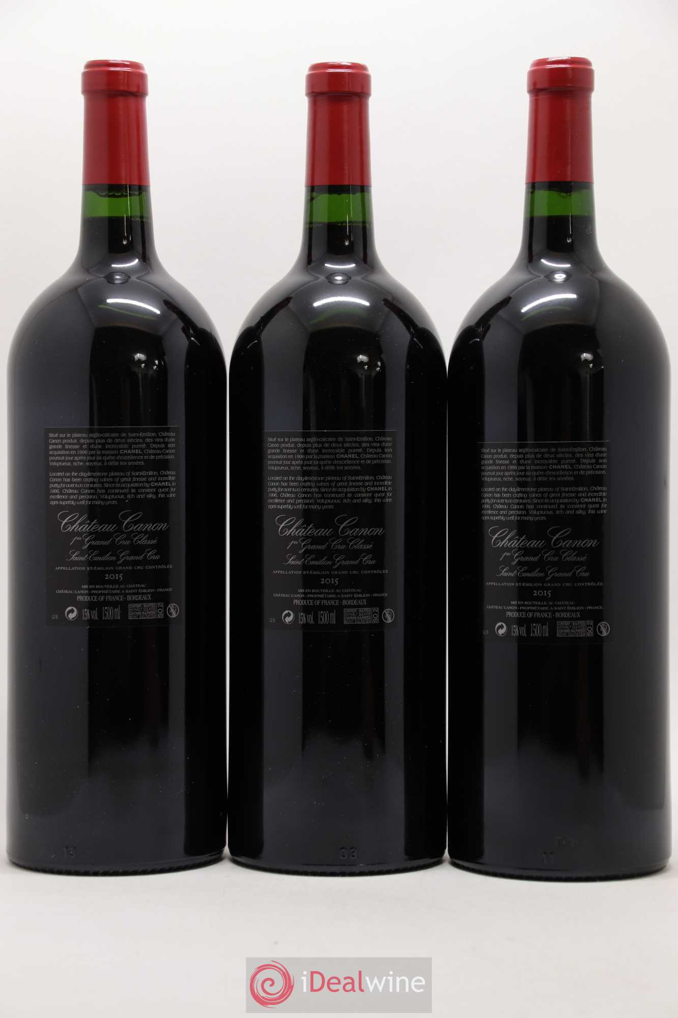 Château Canon 1er Grand Cru Classé B 2015 - Lot de 3 magnums - 1