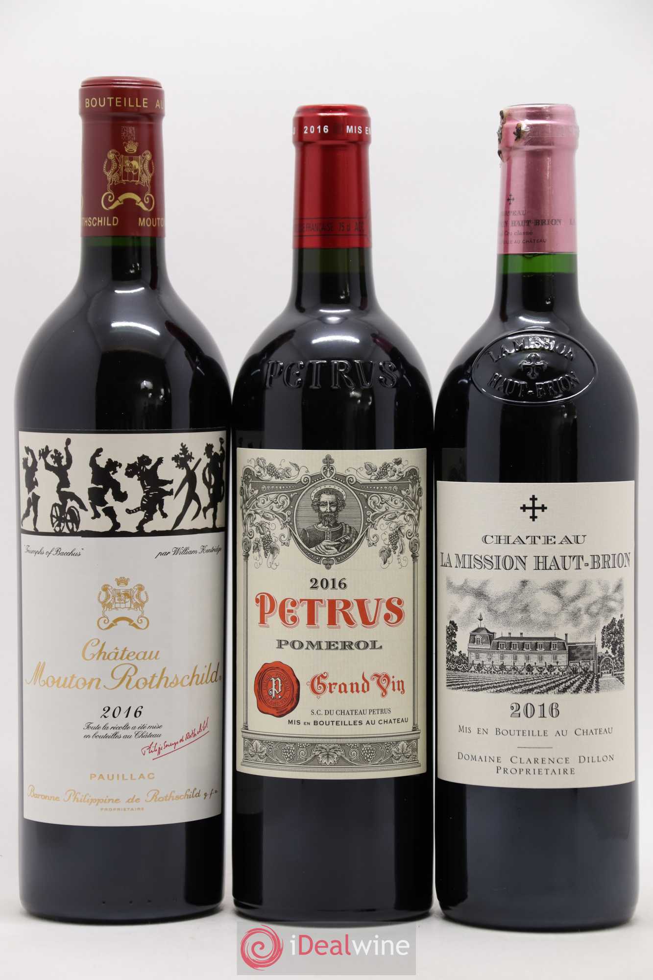 Caisse Collection Duclot Margaux,Yquem, Pétrus, Mission Haut Brion, Mouton Rothschild, Lafite Rothschild, Ausone, Haut Brion, Cheval Blanc 2016 - Posten von 9 Flaschen - 1