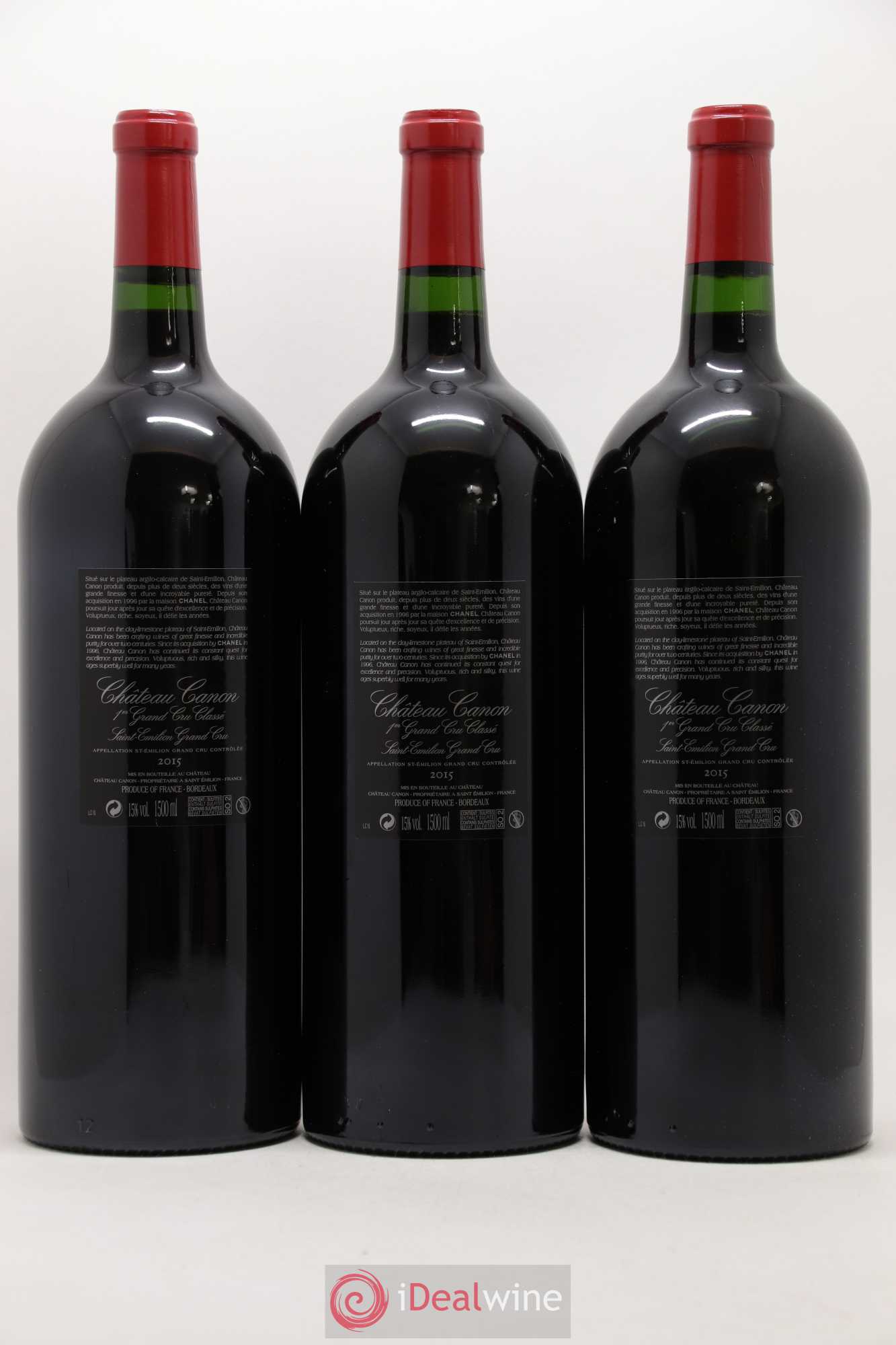 Château Canon 1er Grand Cru Classé B 2015 - Lot de 3 magnums - 1