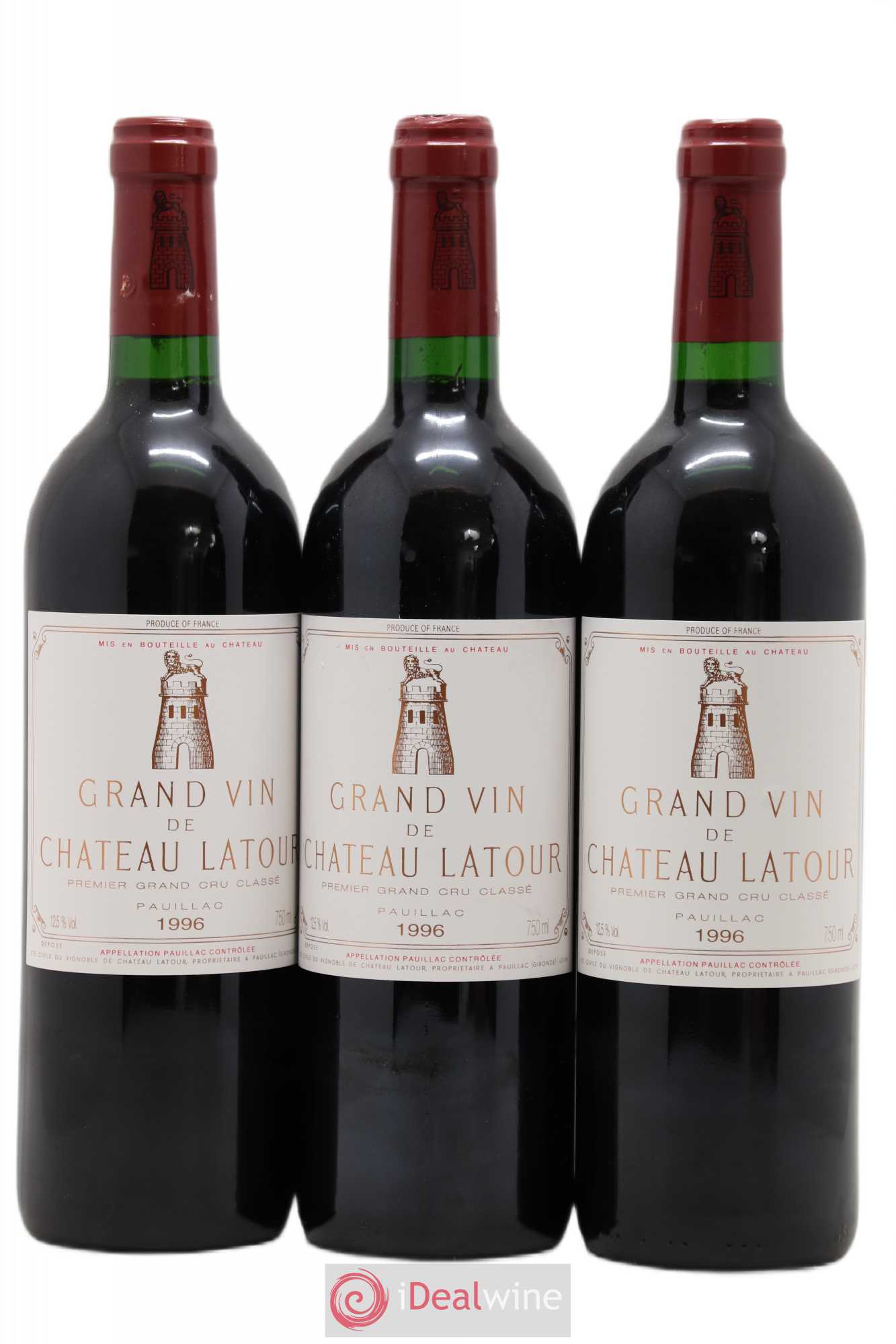 Château Latour 1er Grand Cru Classé 1996 - Lot de 3 bouteilles - 0