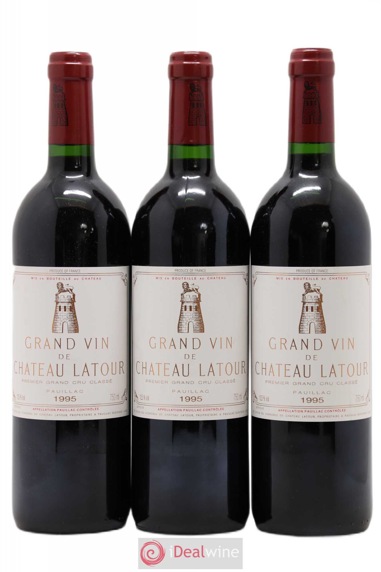 Château Latour 1er Grand Cru Classé 1995 - Lot de 3 bouteilles - 0