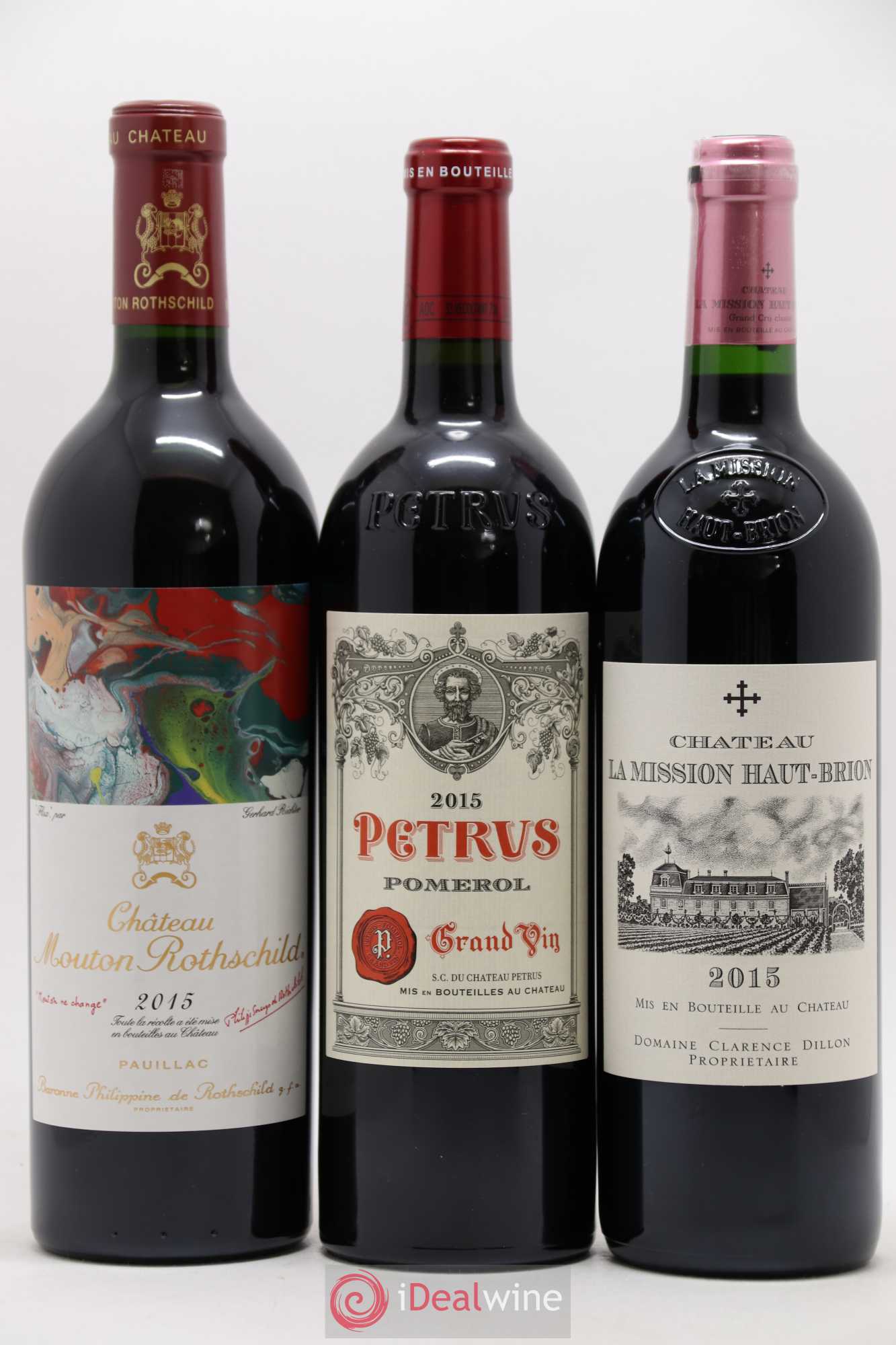 Caisse Collection Duclot Margaux,Yquem, Pétrus, Mission Haut Brion, Mouton Rothschild, Lafite Rothschild, Ausone, Haut Brion, Cheval Blanc 2015 - Posten von 9 Flaschen - 1