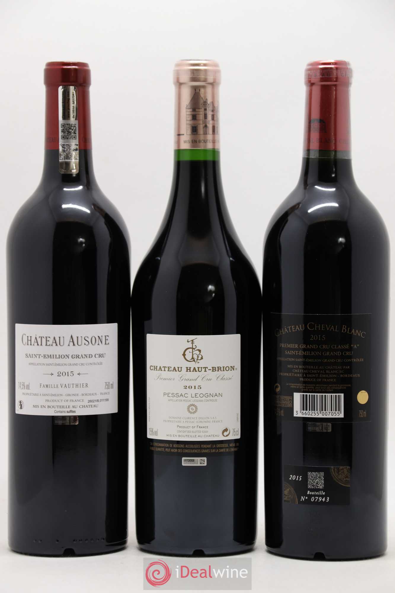 Caisse Collection Duclot Margaux,Yquem, Pétrus, Mission Haut Brion, Mouton Rothschild, Lafite Rothschild, Ausone, Haut Brion, Cheval Blanc 2015 - Posten von 9 Flaschen - 4