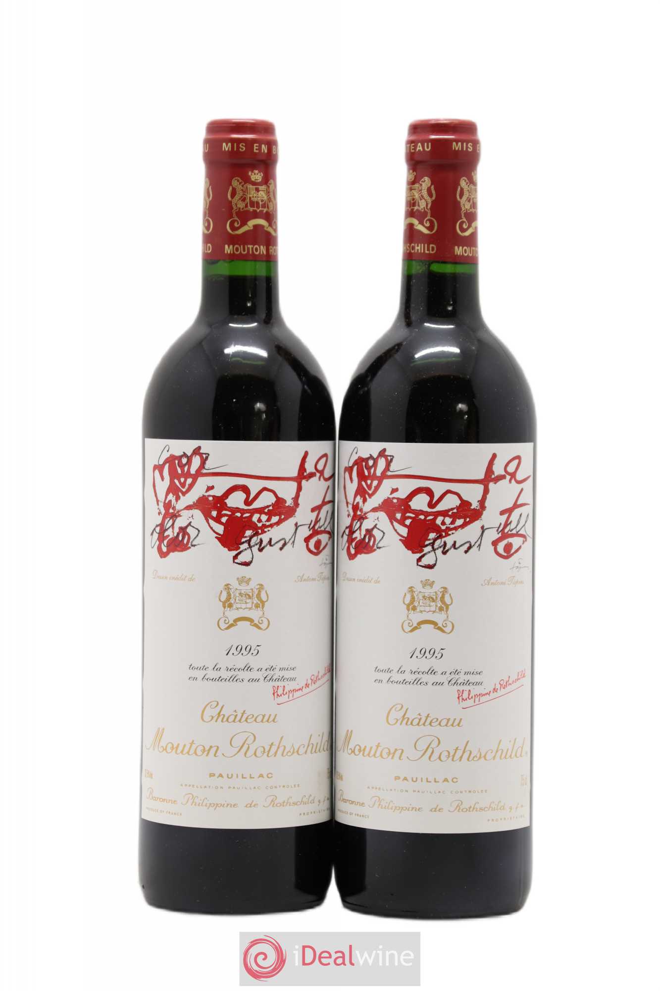 Château Mouton Rothschild 1er Grand Cru Classé 1995 - Lot de 2 bouteilles - 0