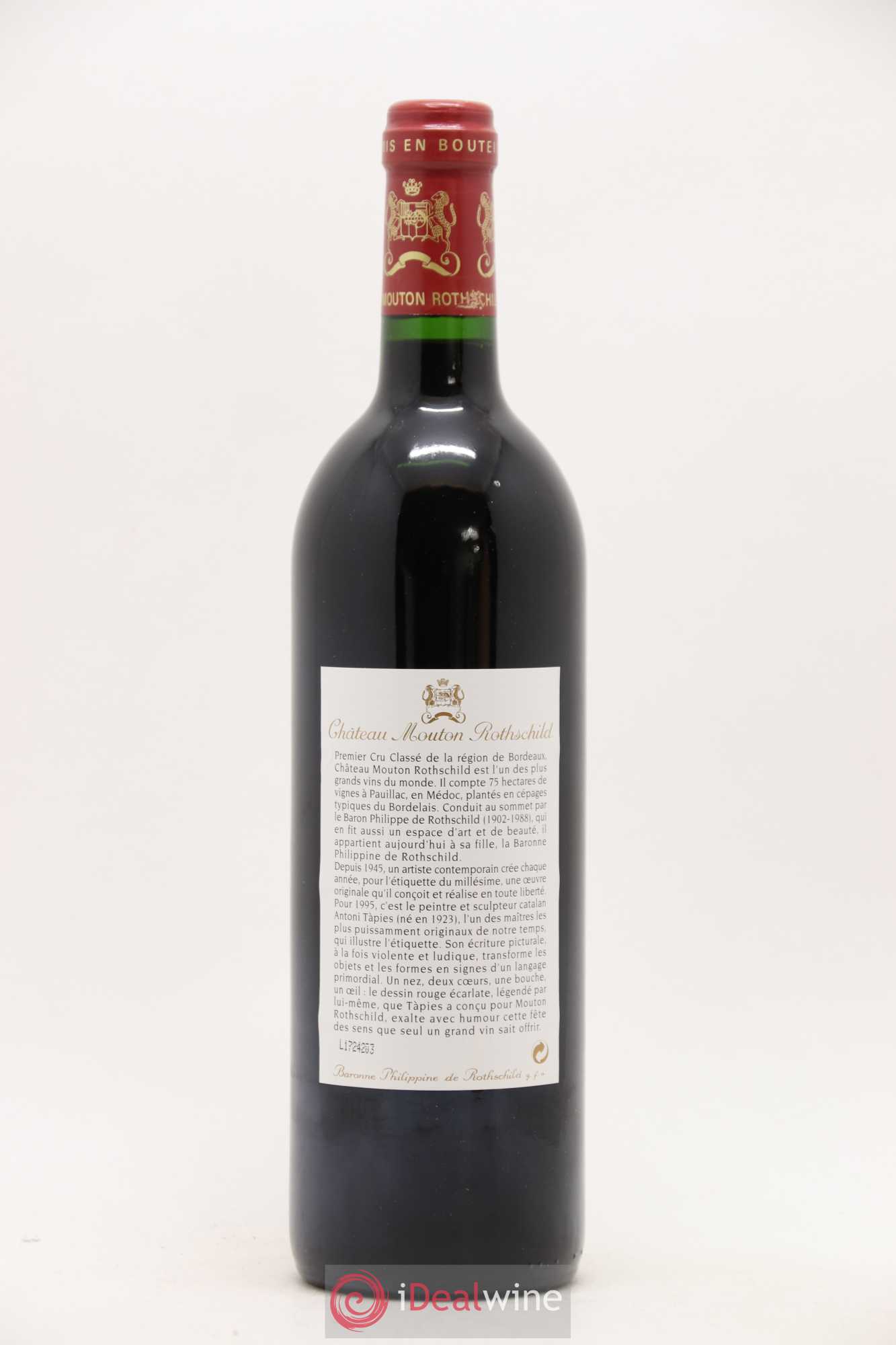 Château Mouton Rothschild 1er Grand Cru Classé 1995 - Lot de 1 bouteille - 1