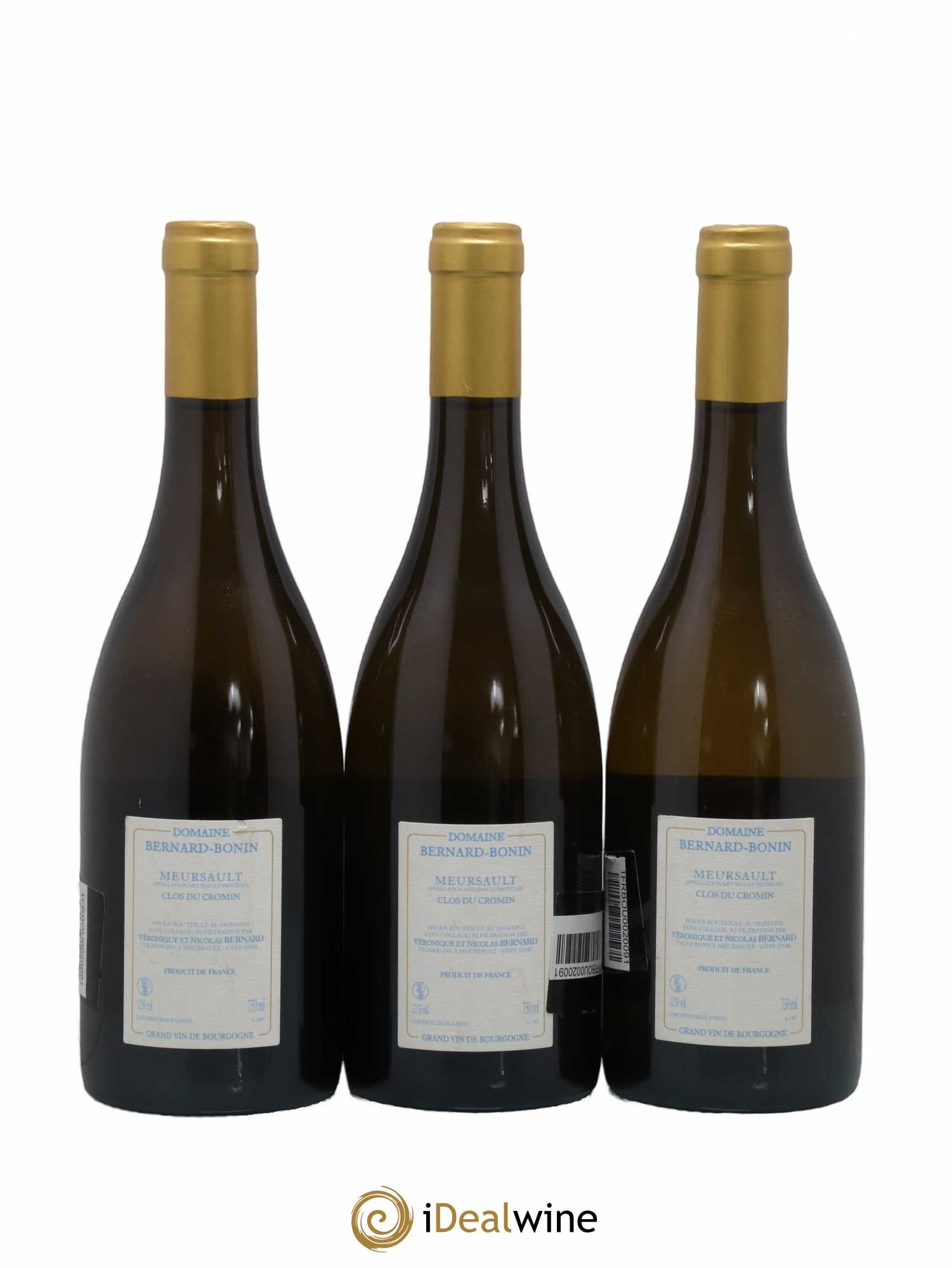 Meursault Clos du Cromin Bernard Bonin 2016 - Lot of 3 bottles - 1