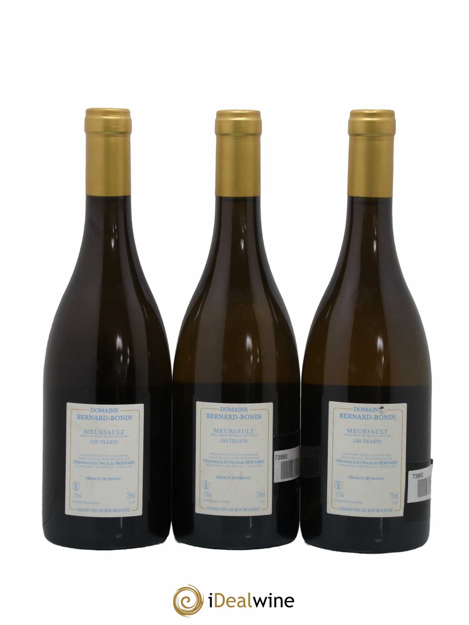 Meursault Les Tillets Bernard Bonin 2016 - Lot de 3 bouteilles - 1