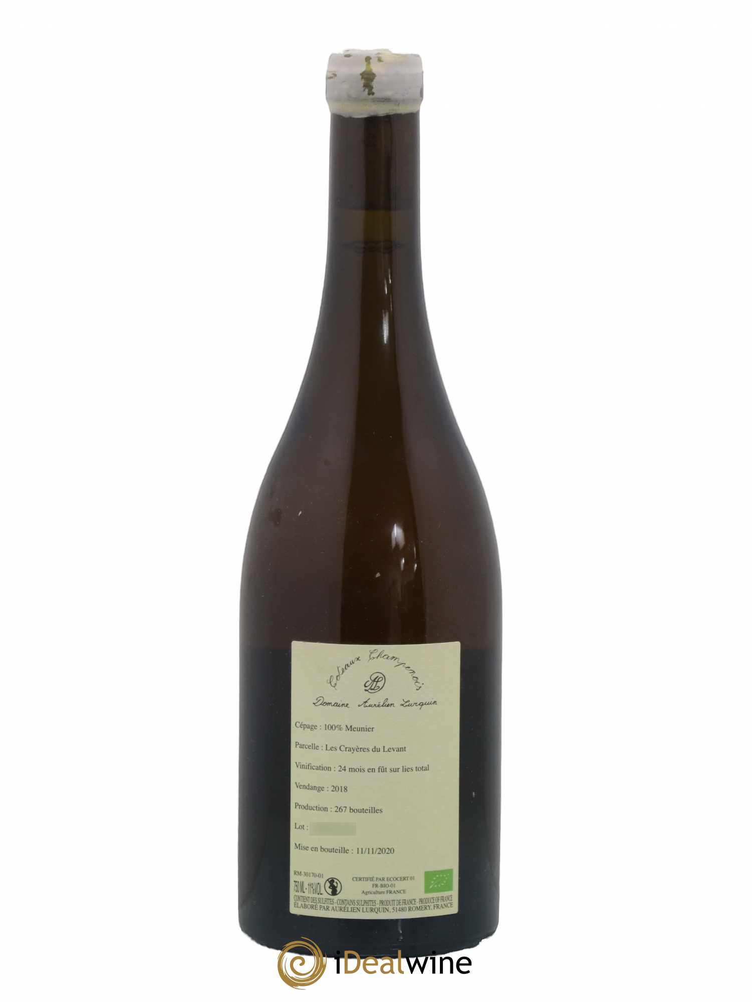Coteaux Champenois Les Crayères du Levant Aurélien Lurquin 2018 - Lot de 1 bouteille - 1