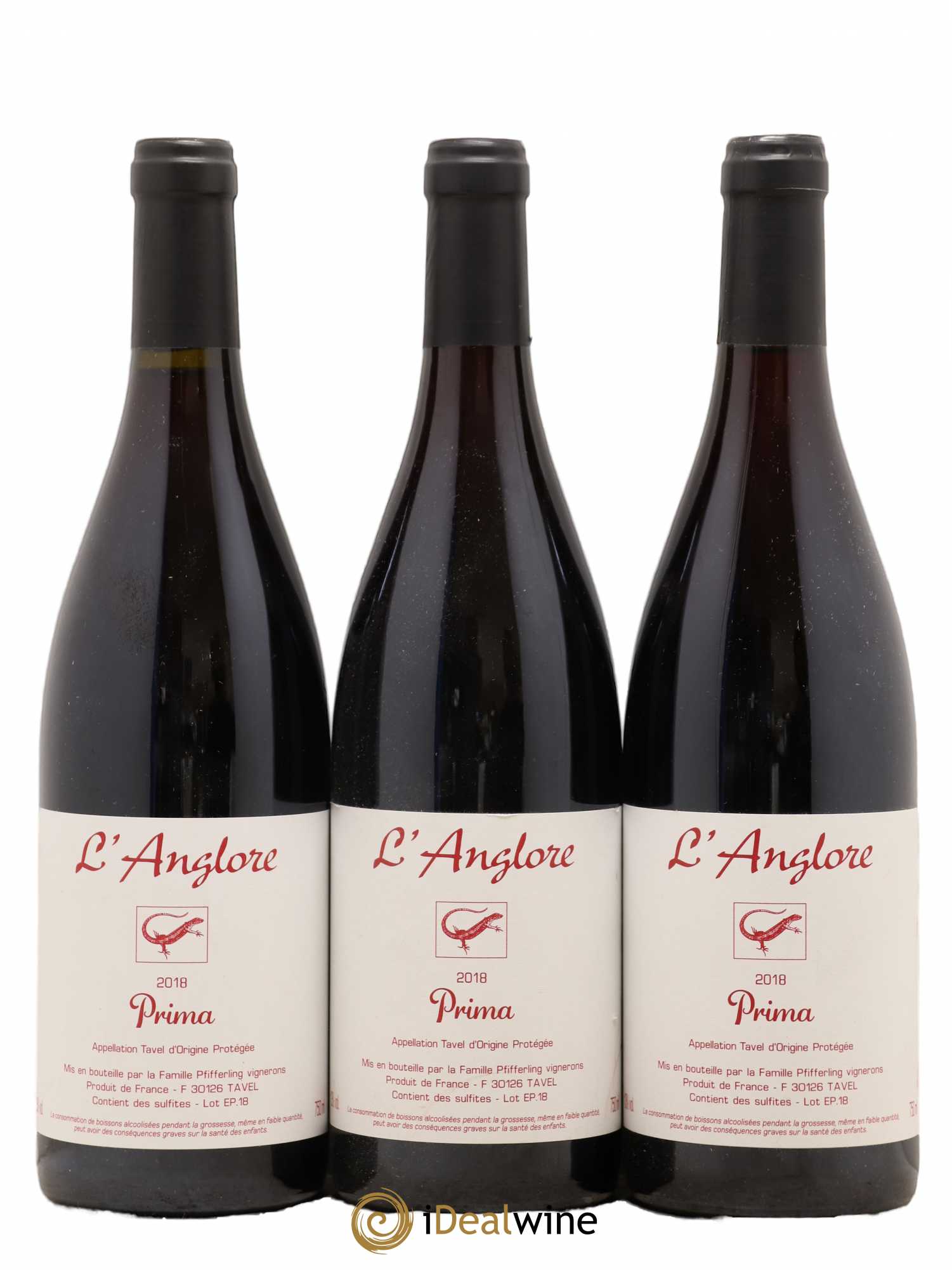 Tavel Prima L'Anglore 2018 - Lot de 3 bouteilles - 0