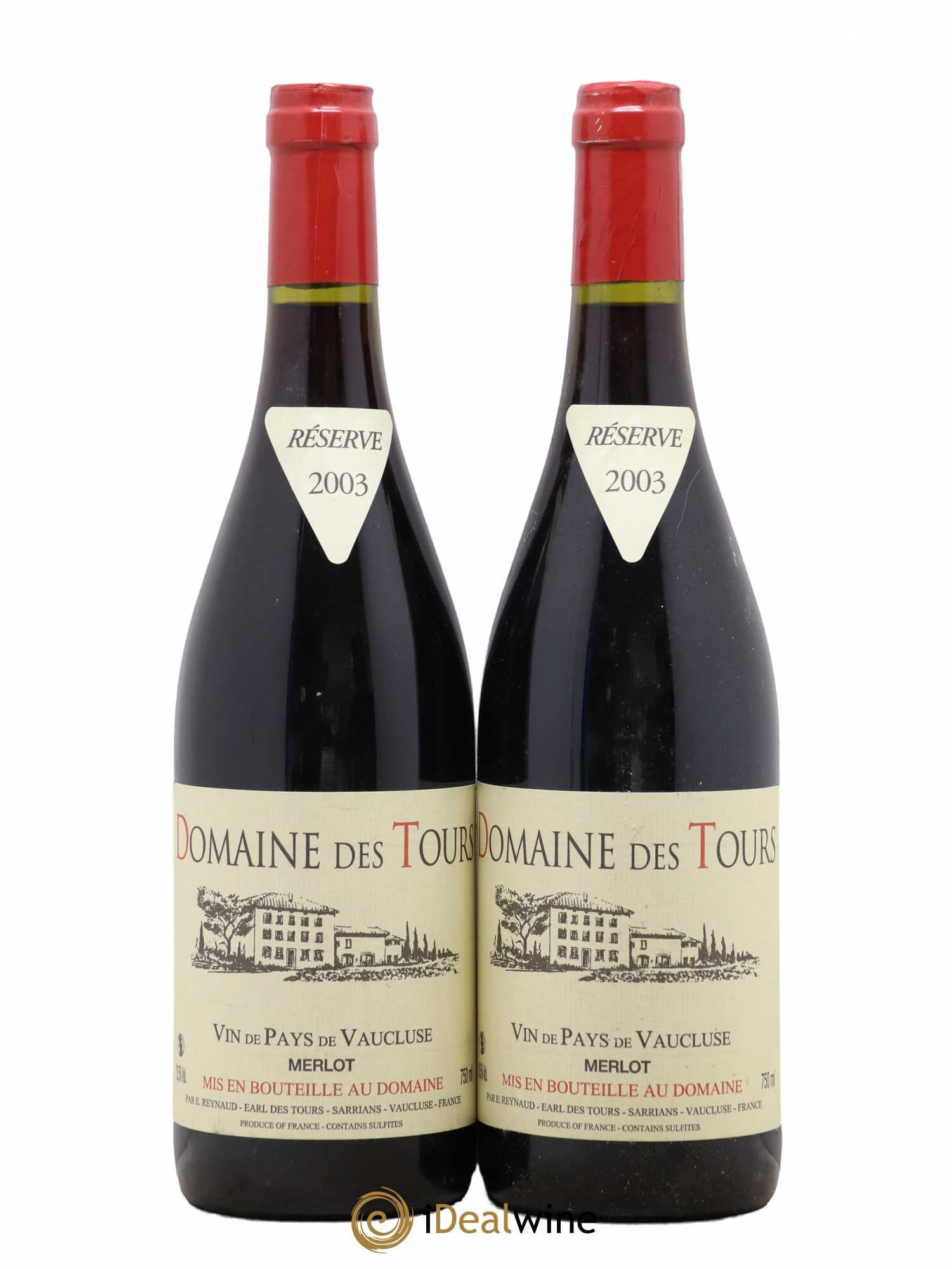 Vaucluse Domaine des Tours Merlot Emmanuel Reynaud 2003 - Lot de 2 bouteilles - 0