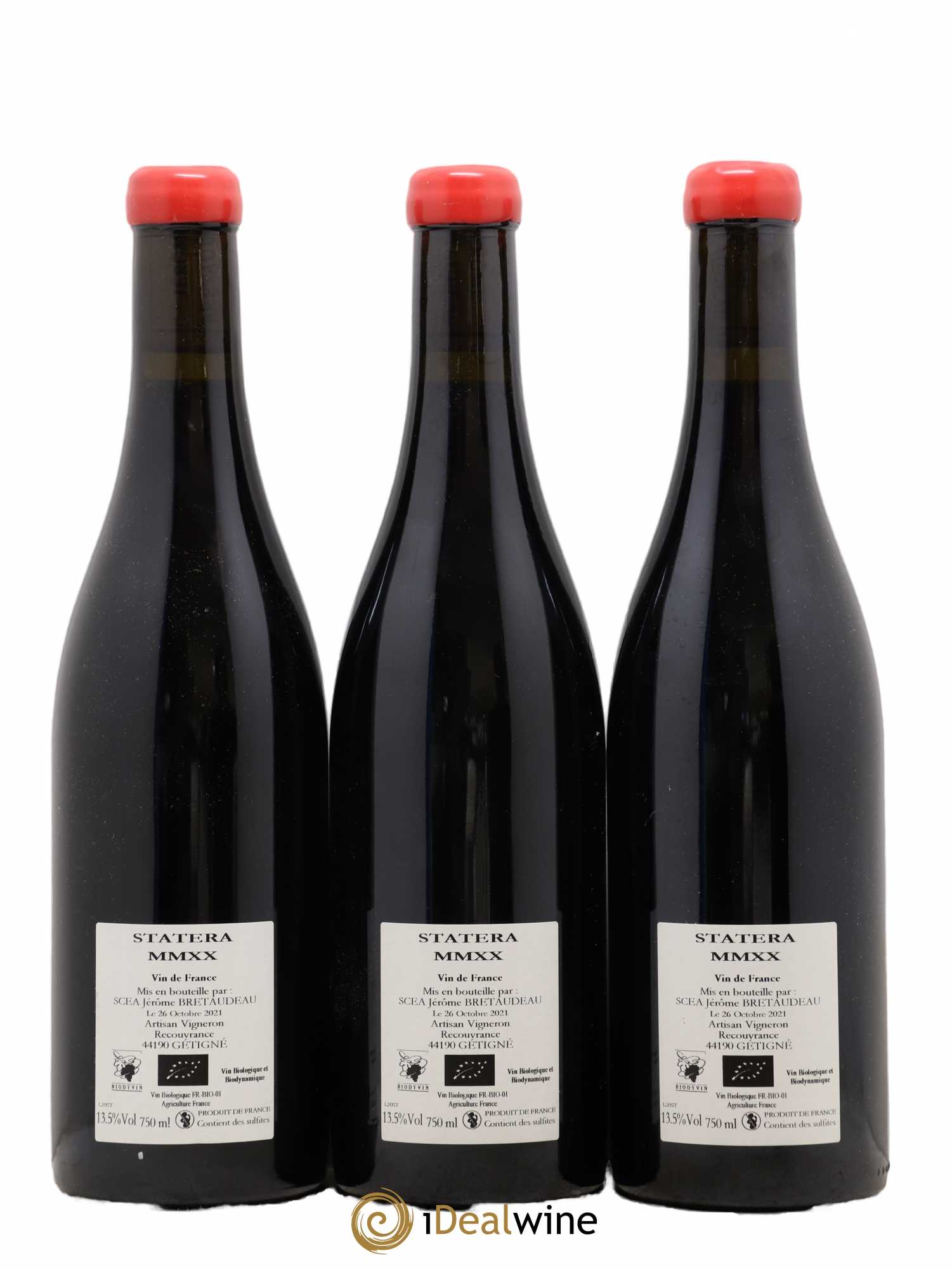 Vin de France Statera Jérôme Bretaudeau - Domaine de Bellevue 2020 - Lot de 3 bouteilles - 1